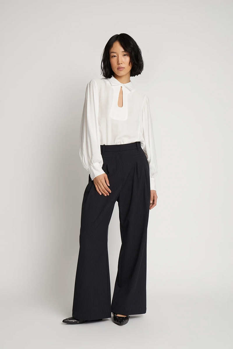 Dames blouse lange mouw wit