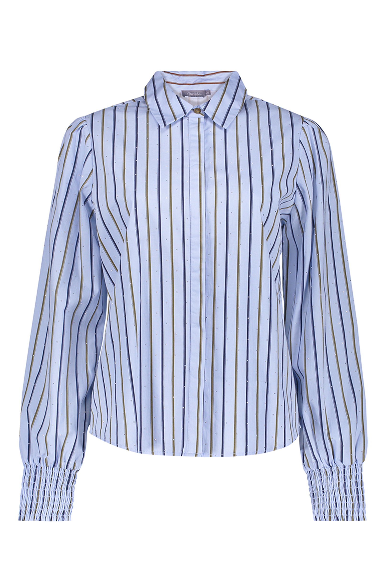 Dames blouse lange mouw blauw