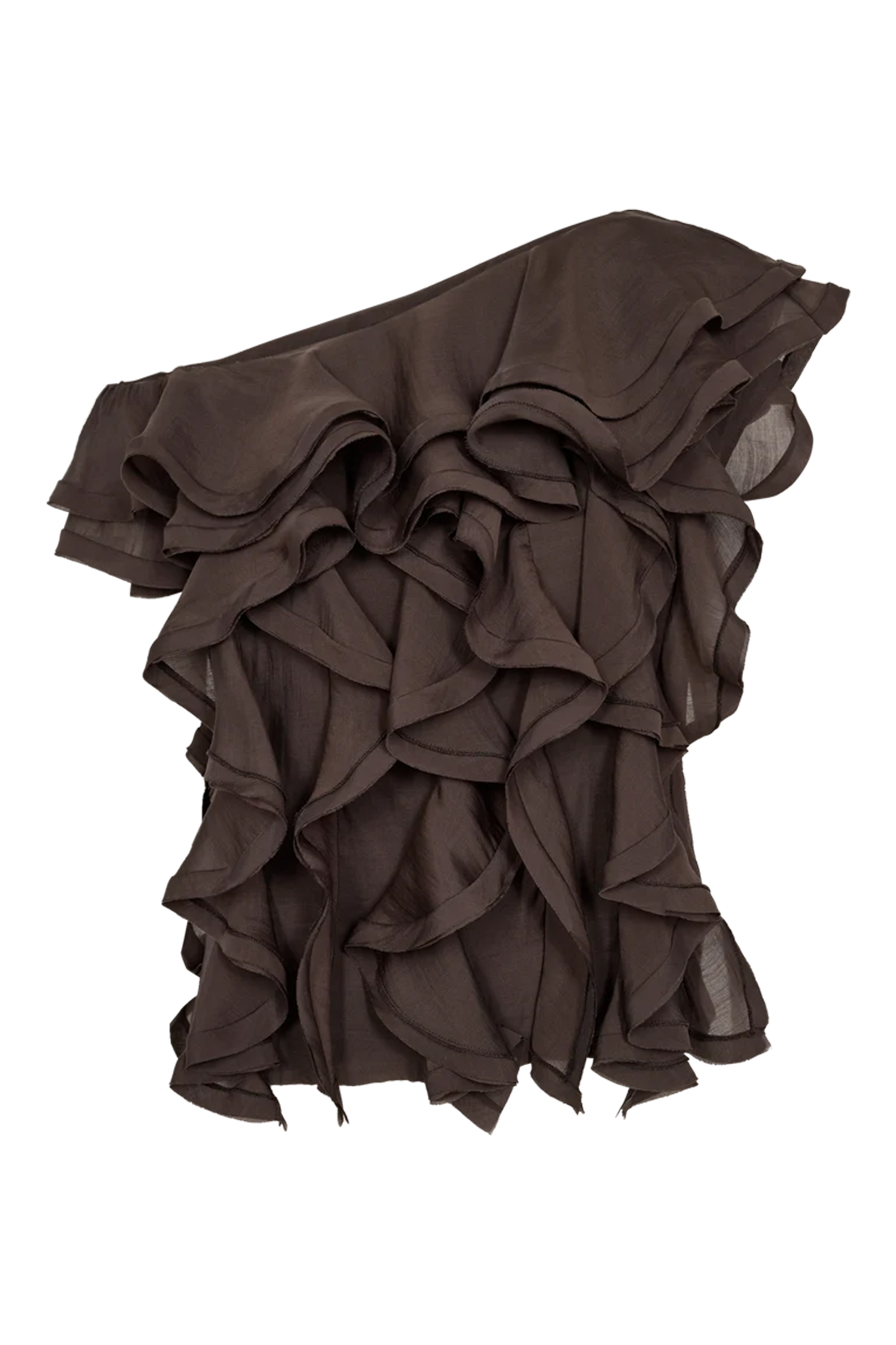 Dames blouse mouwloos bruin