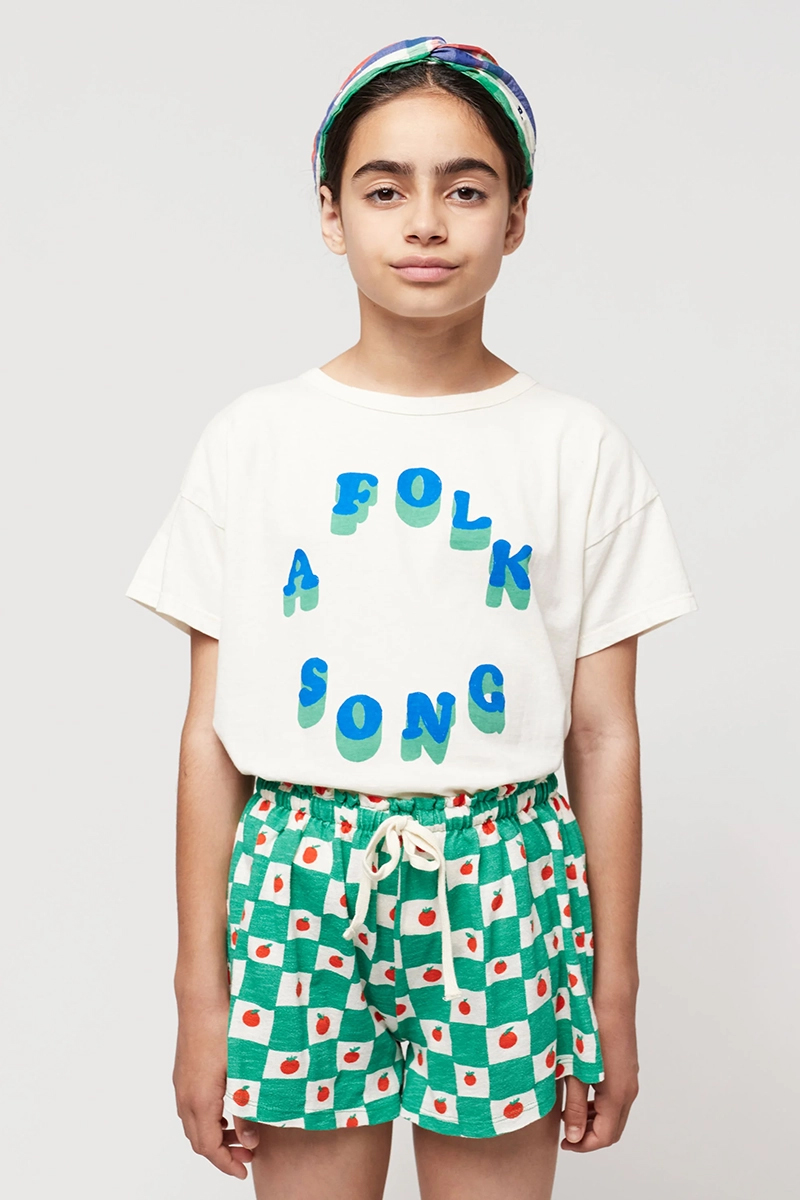 Meisjes t-shirt korte mouw ecru