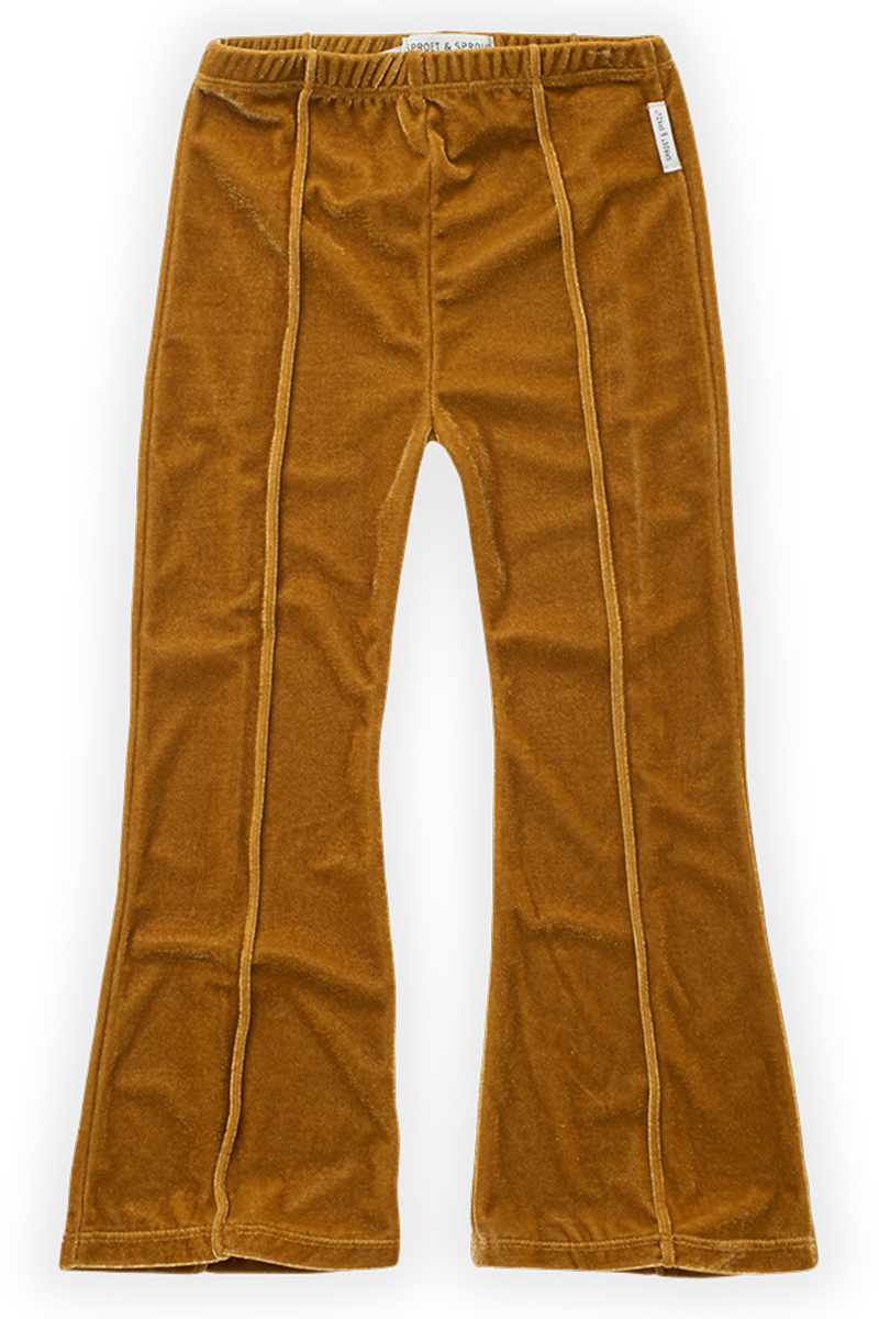 Sproet & Sprout Velvet flare pants Bruin/Beige-1 1