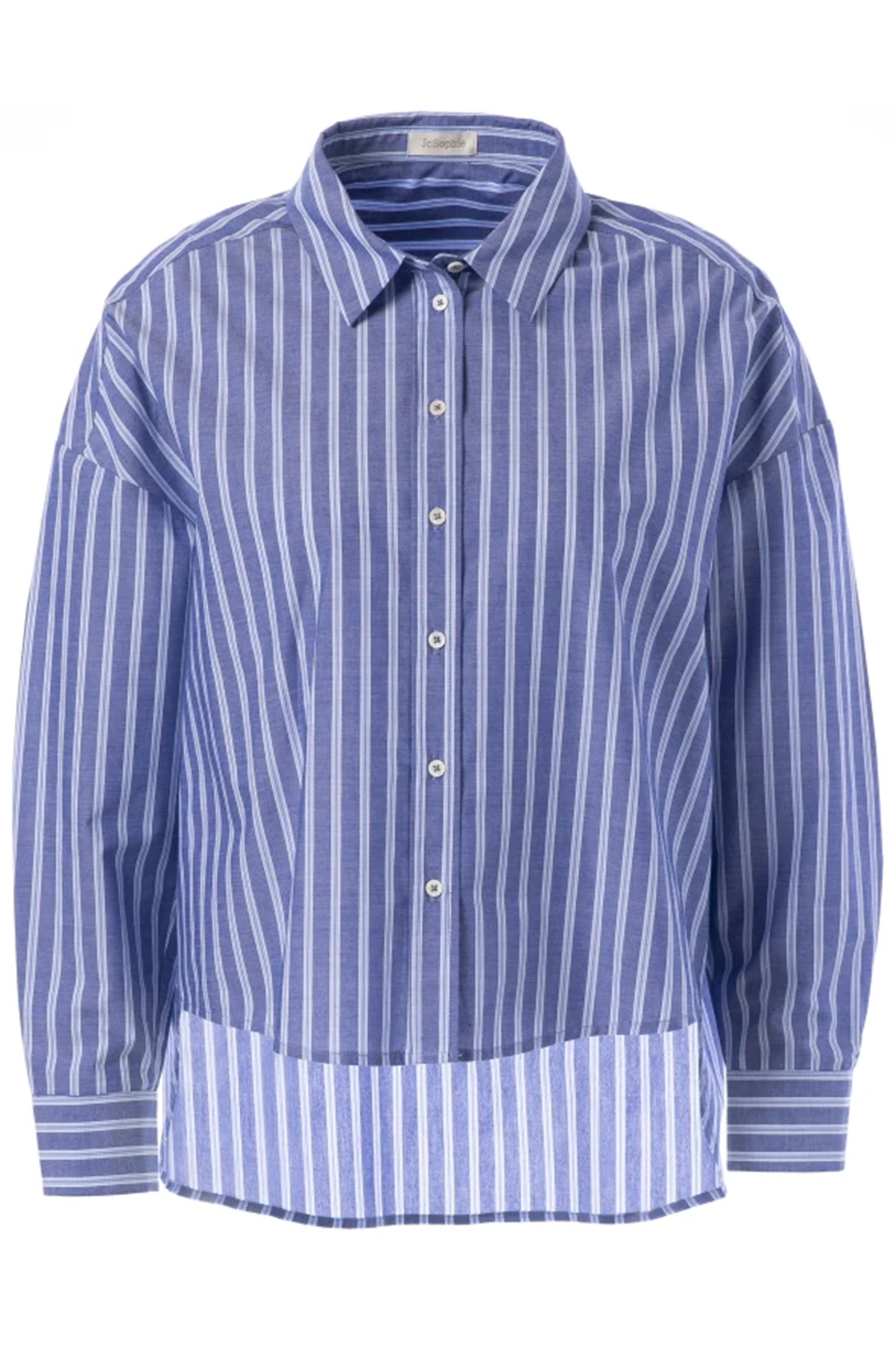 Dames blouse lange mouw blauw