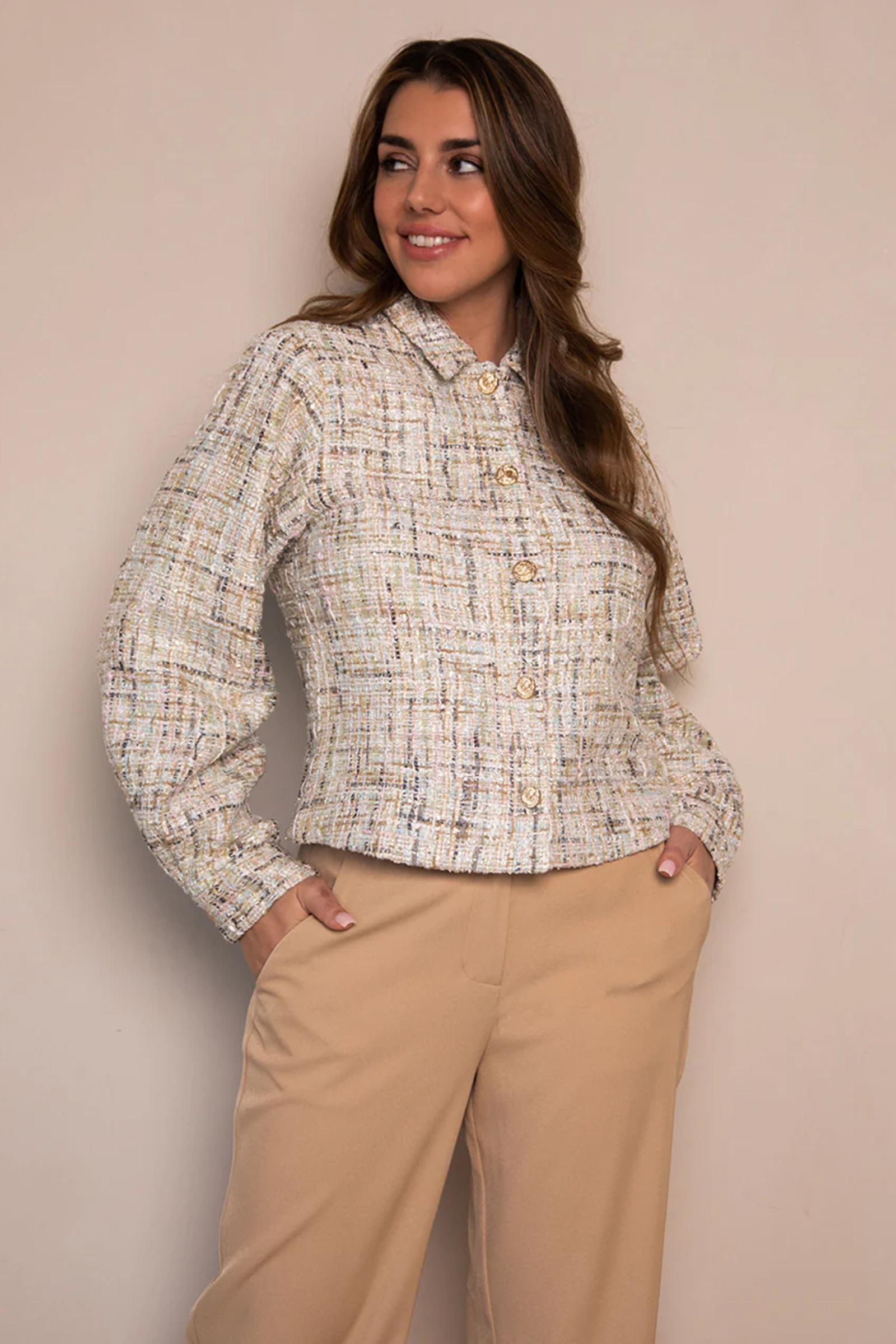Dames blazer bruin