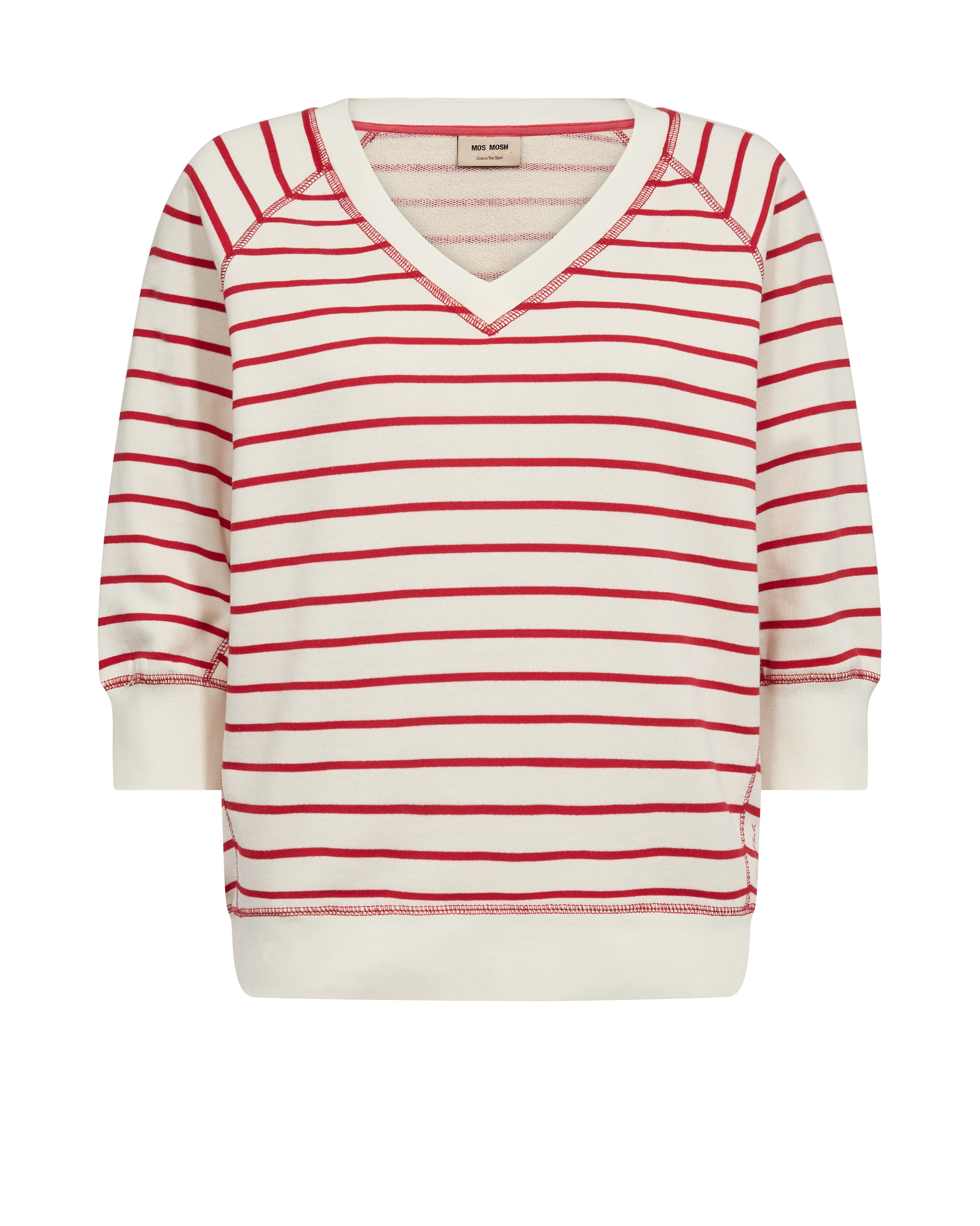Mos Mosh Maggie Stripe Sweatshirt Rood-1 1