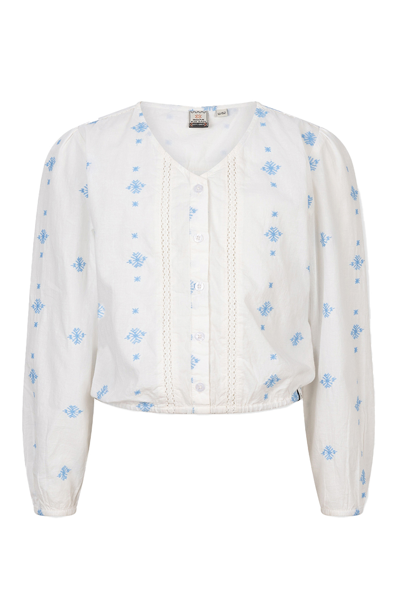 Meisjes blouse lange mouw wit