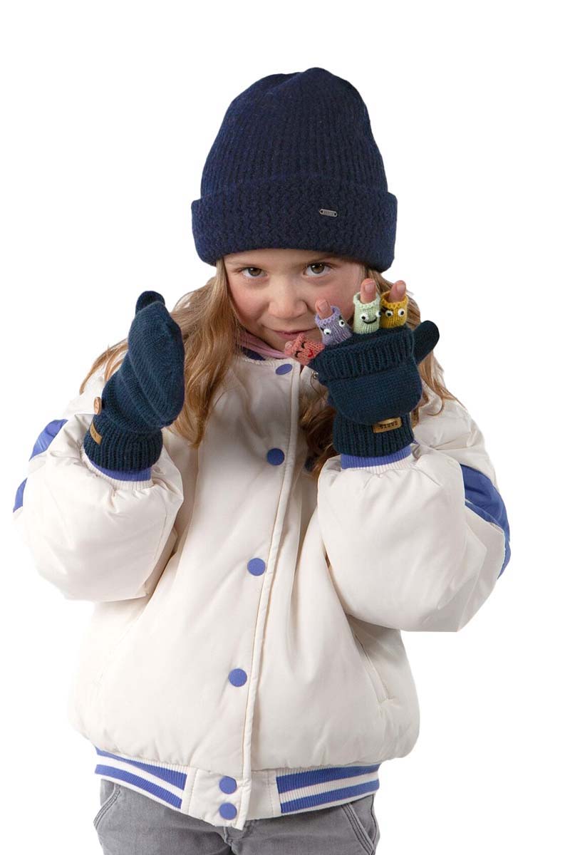 Wintersport muts junior blauw