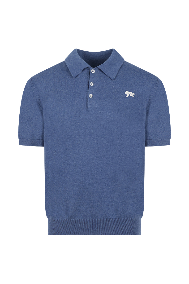 Heren polo korte mouw blauw