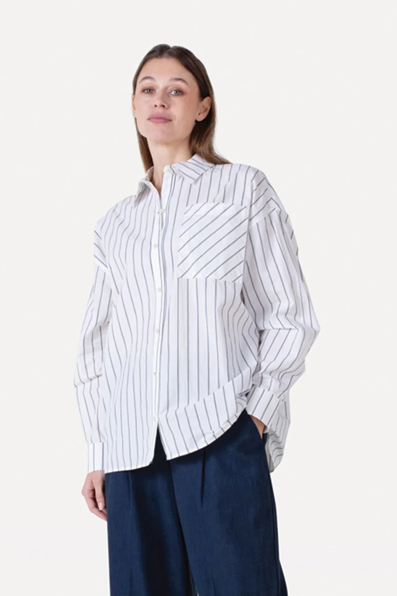 Dames blouse lange mouw ecru