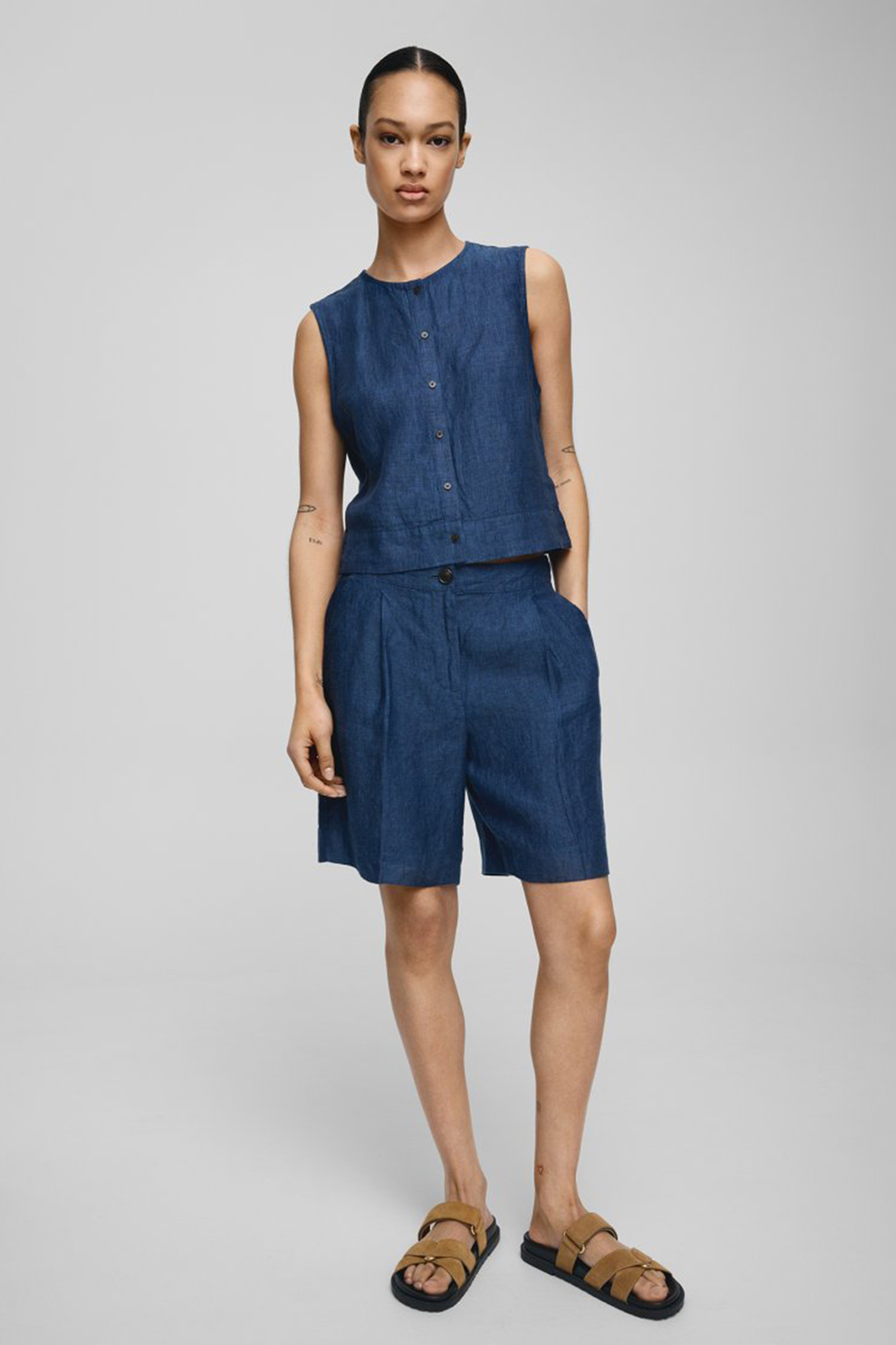 Dames short blauw