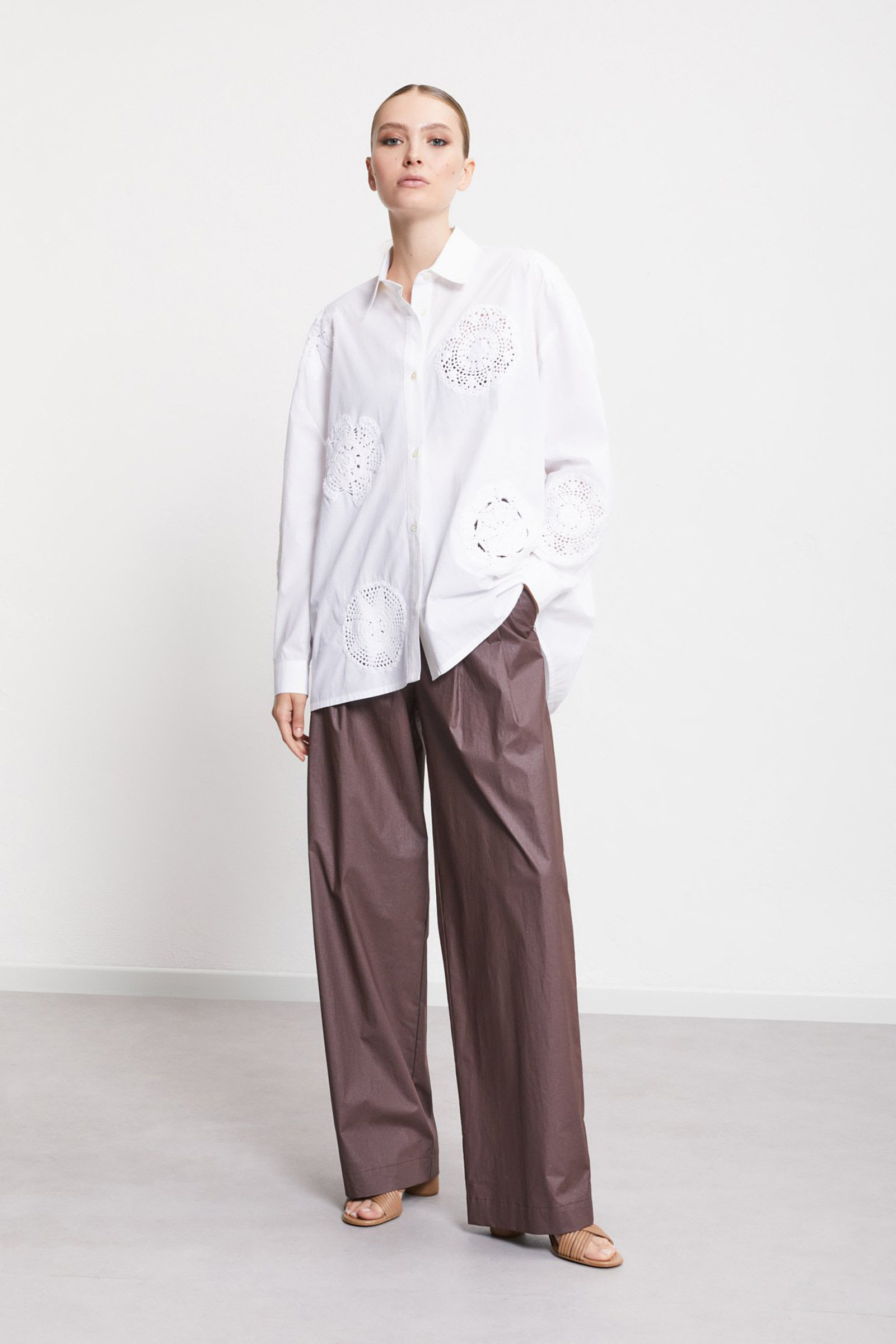 Dames blouse lange mouw wit