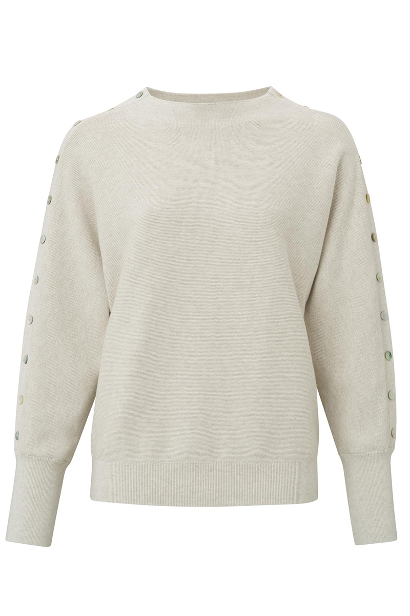 Yaya Button detail sweater ls Grijs-2 1