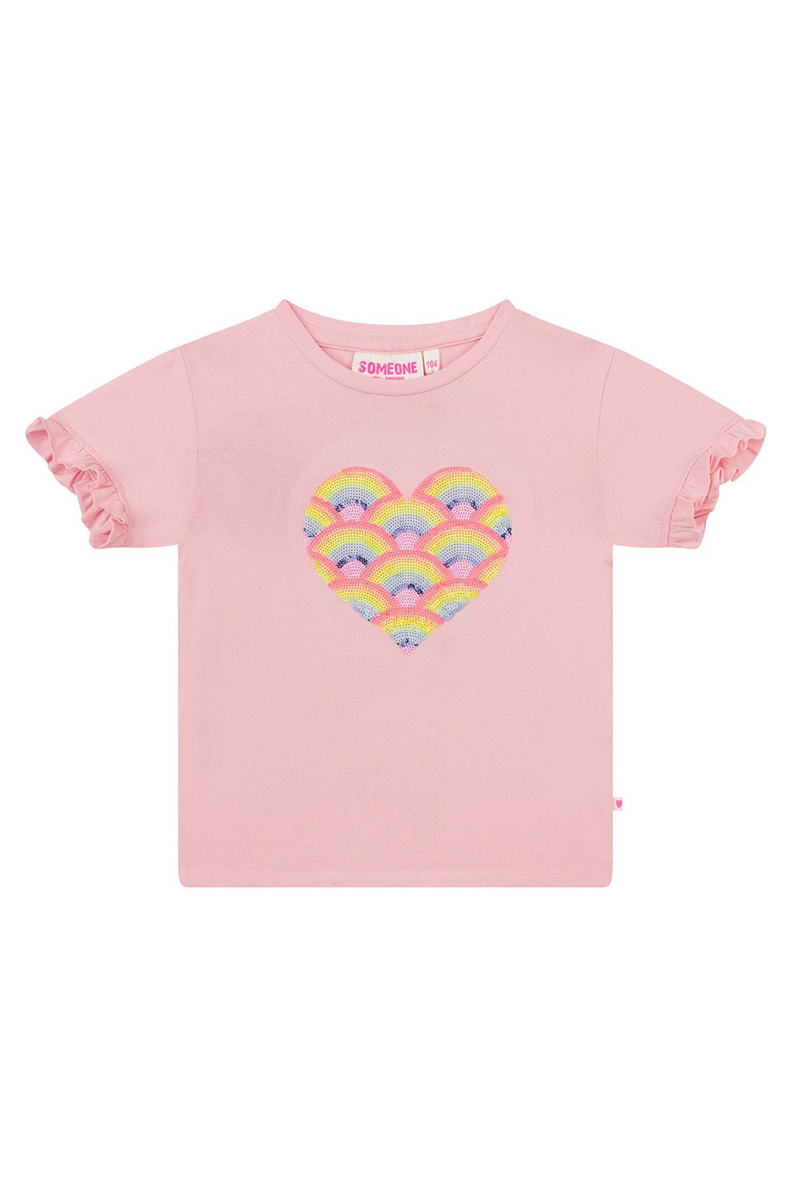 Meisjes t-shirt korte mouw rose