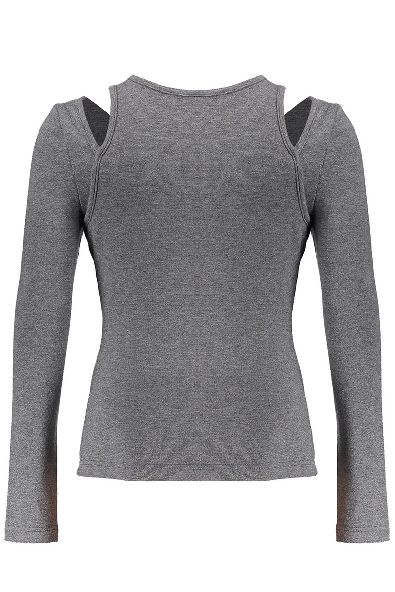 Meisjes t-shirt lange mouw grijs