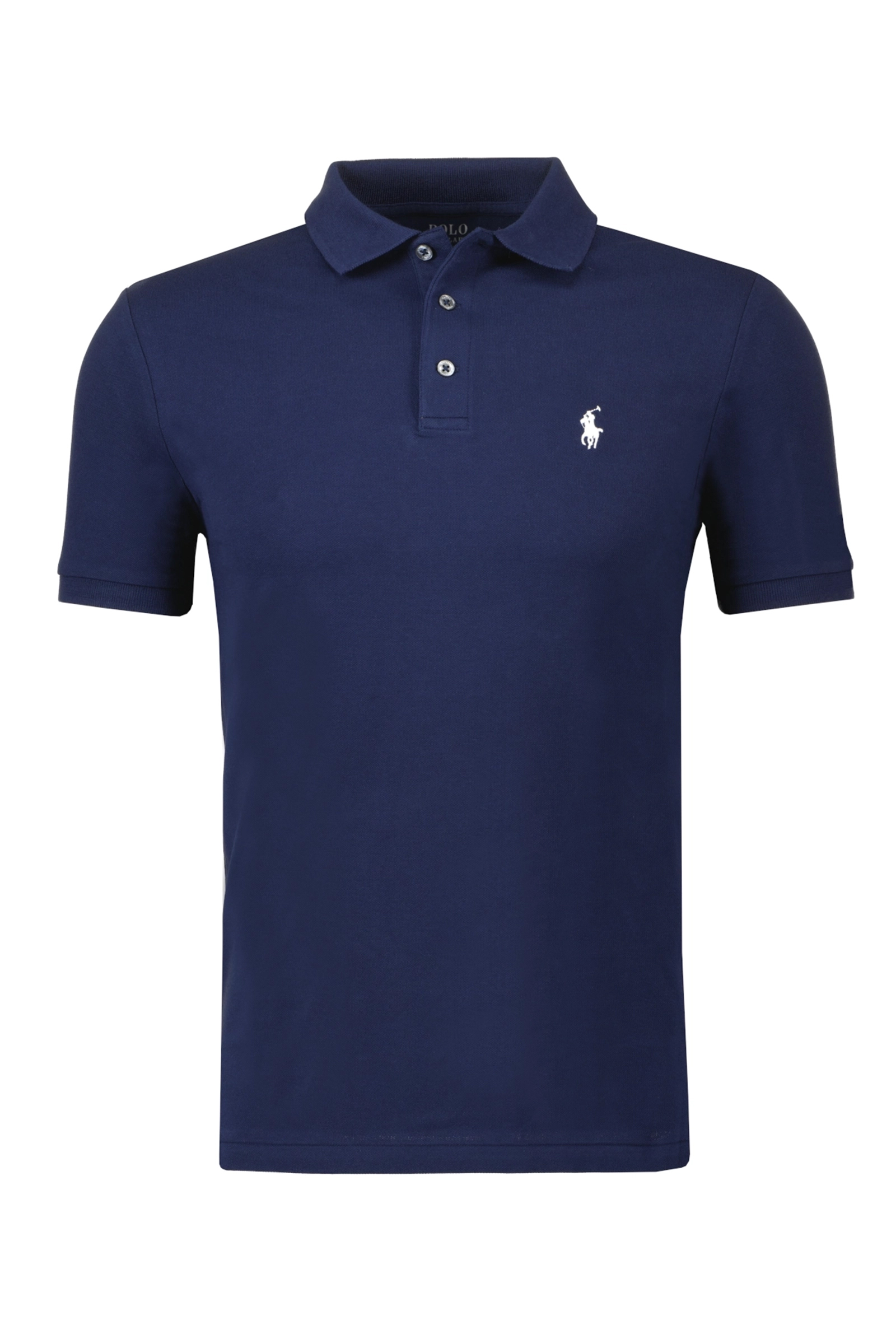 Heren polo korte mouw blauw