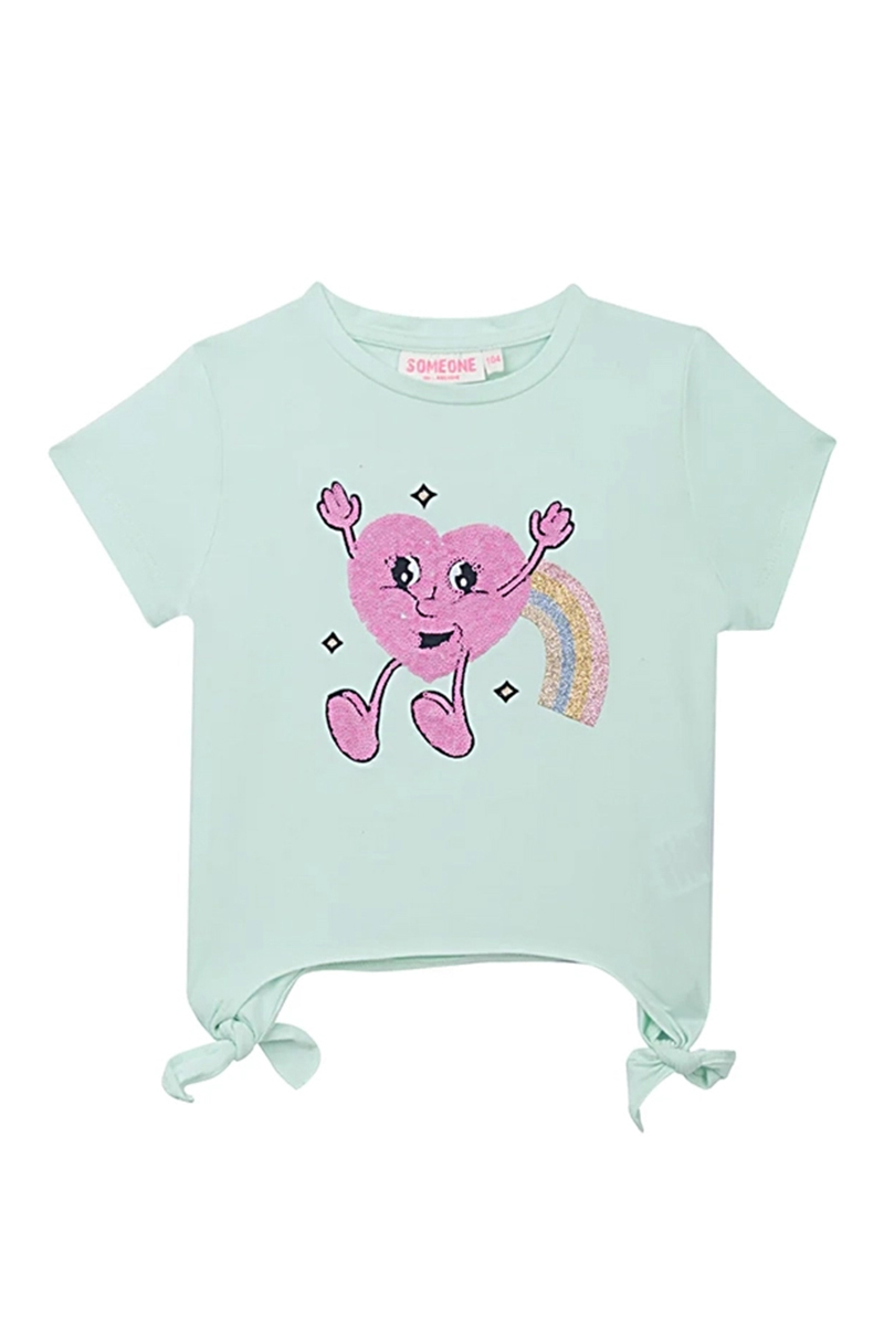 Meisjes t-shirt korte mouw groen
