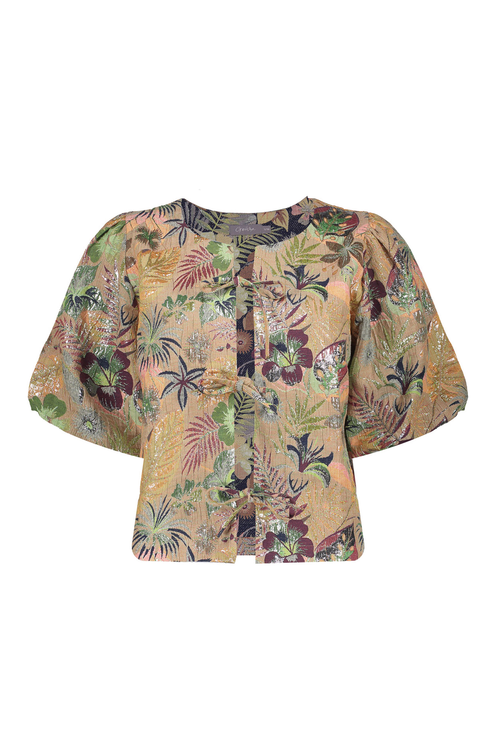 Dames blouse korte mouw bruin