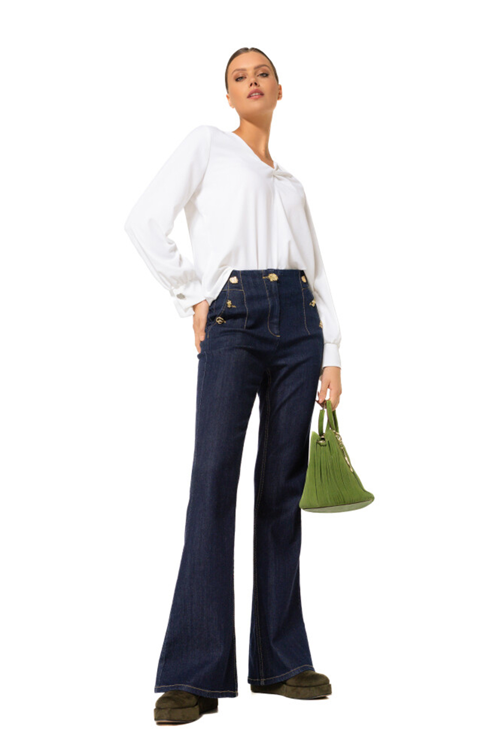 Dames blouse lange mouw ecru