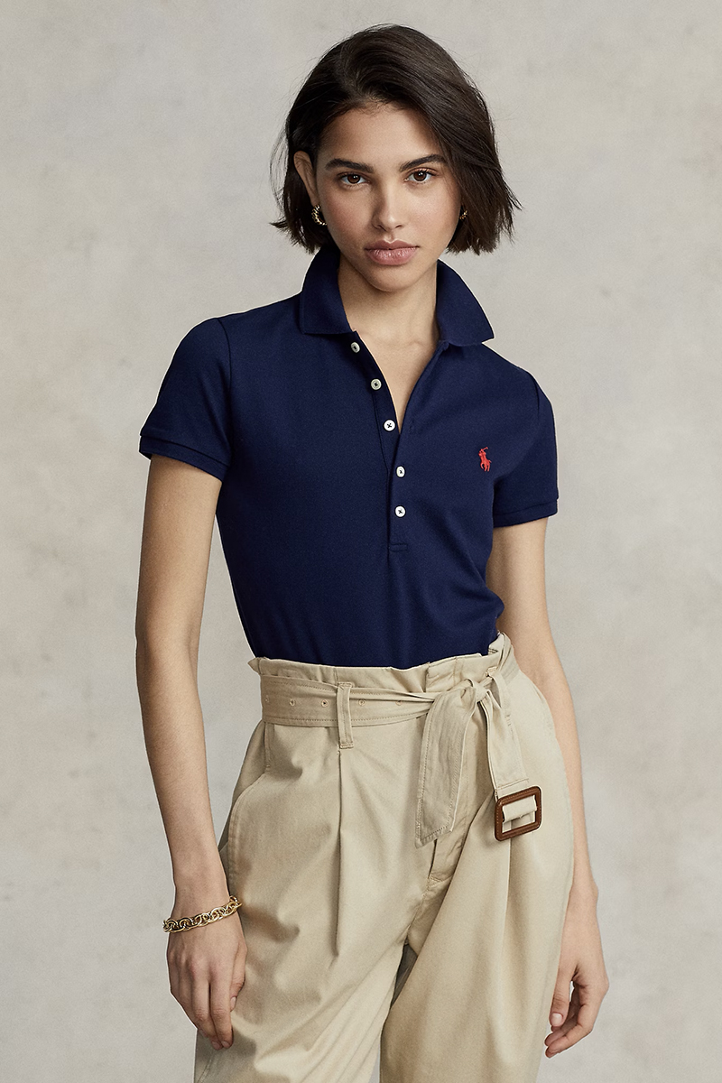 Dames polo blauw