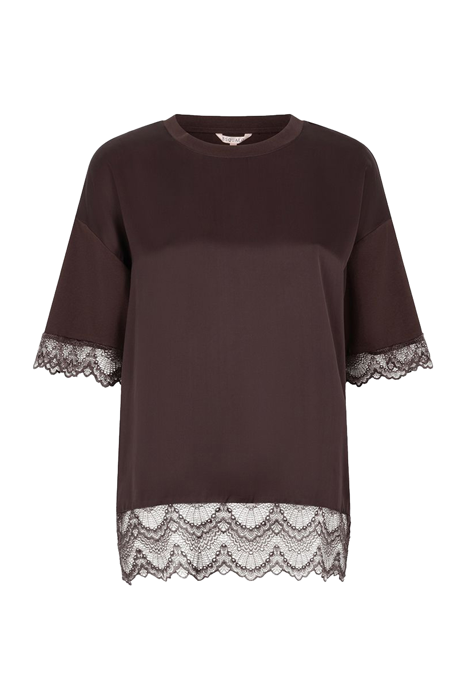 Dames t-shirt korte mouw bruin