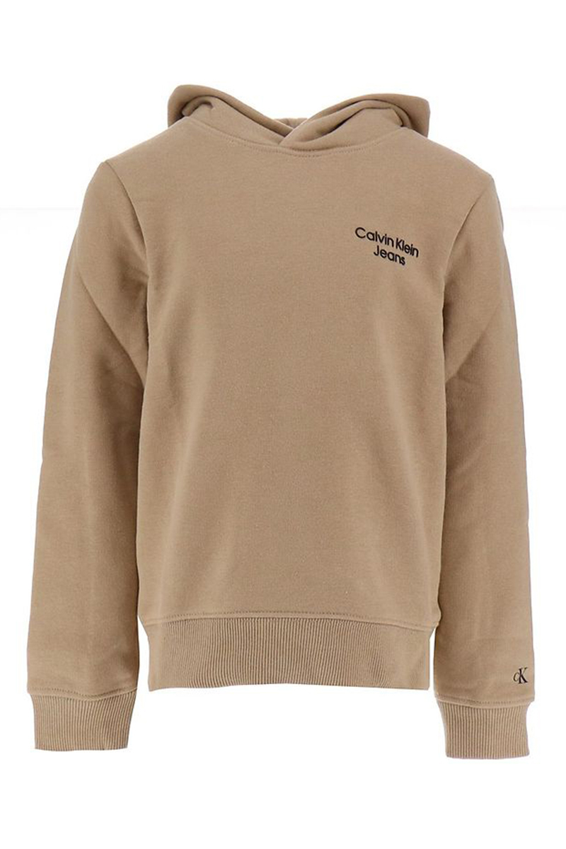 Calvin Klein stack logo hoodie bruin/beige-1 1