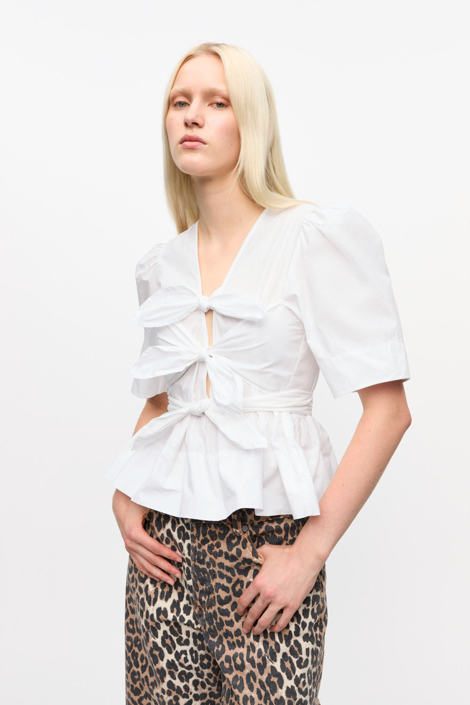 Dames blouse korte mouw wit
