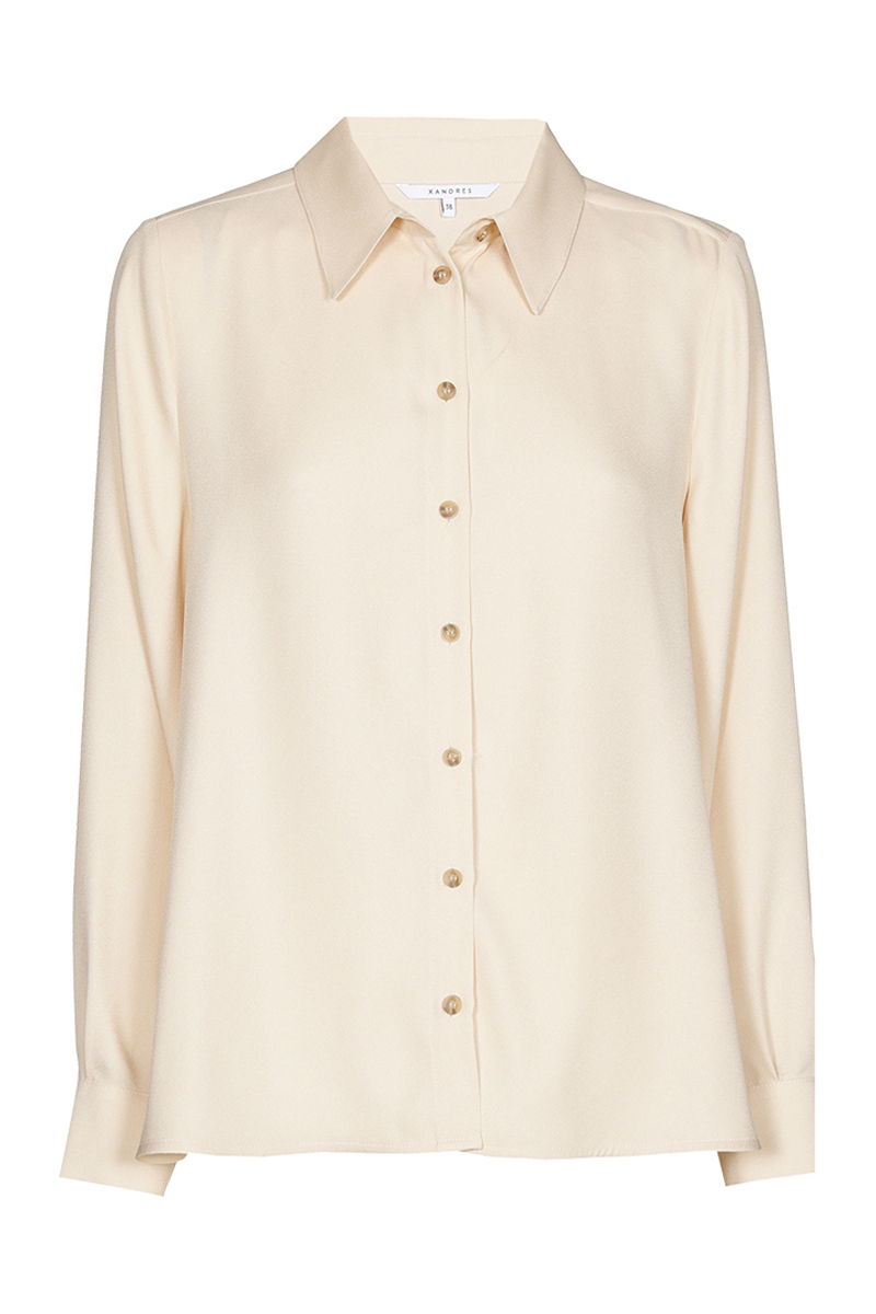 Dames blouse lange mouw wit