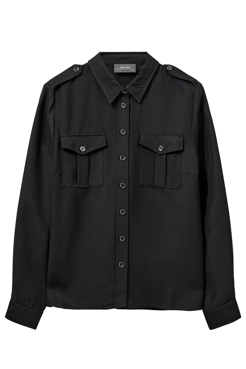 Dames blouse lange mouw zwart