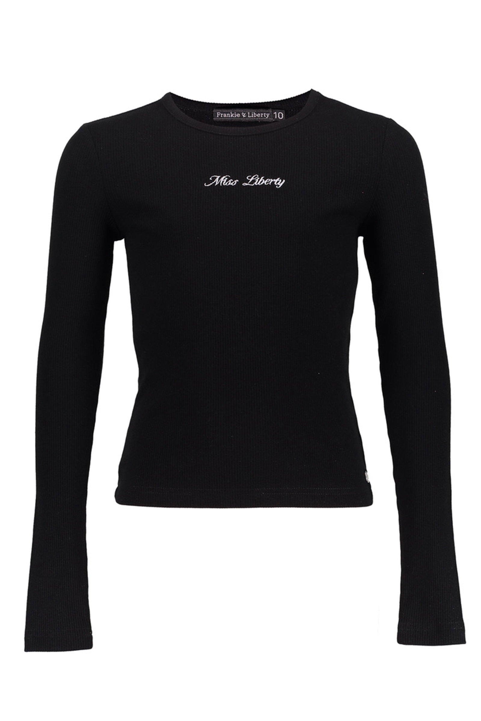 Meisjes t-shirt lange mouw zwart