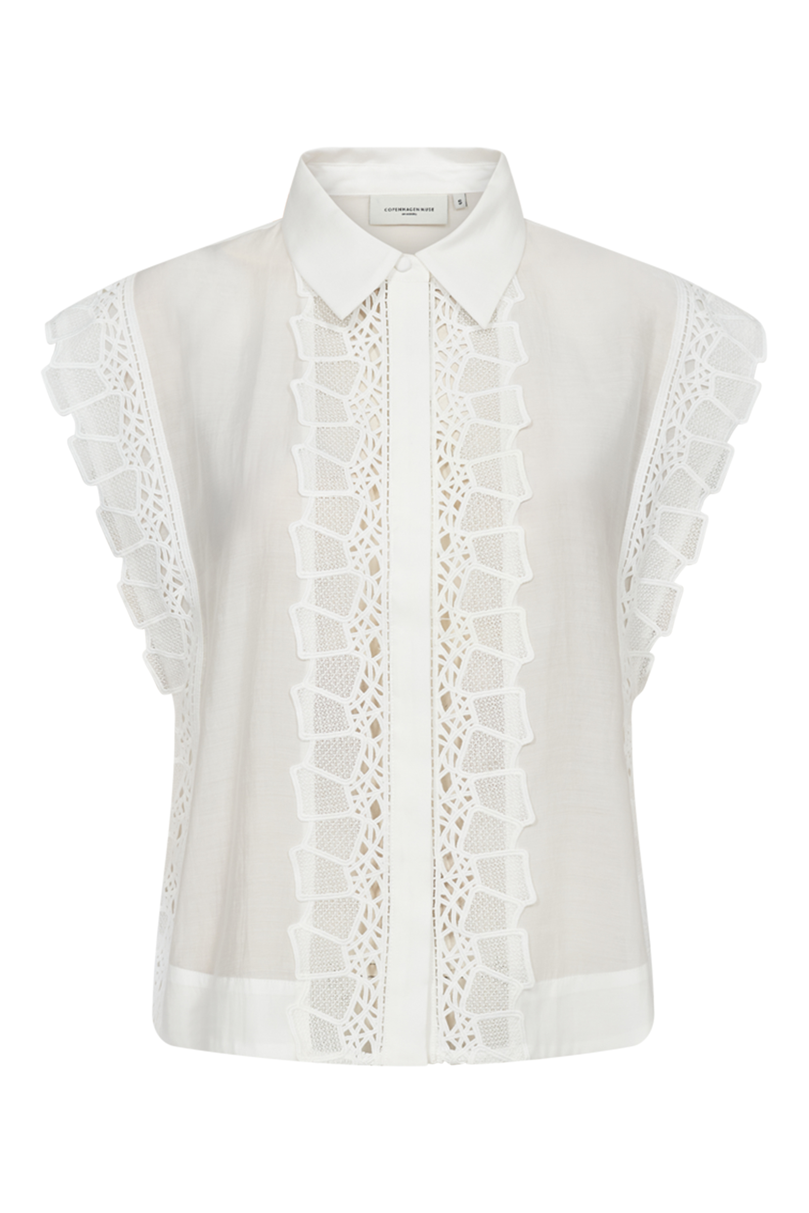 Dames blouse mouwloos ecru