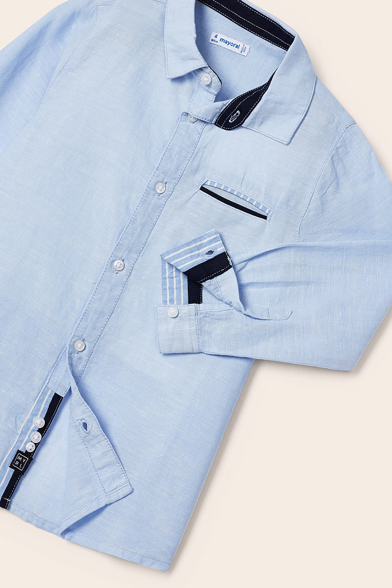 Mayoral Linen shirt Blauw-1 3