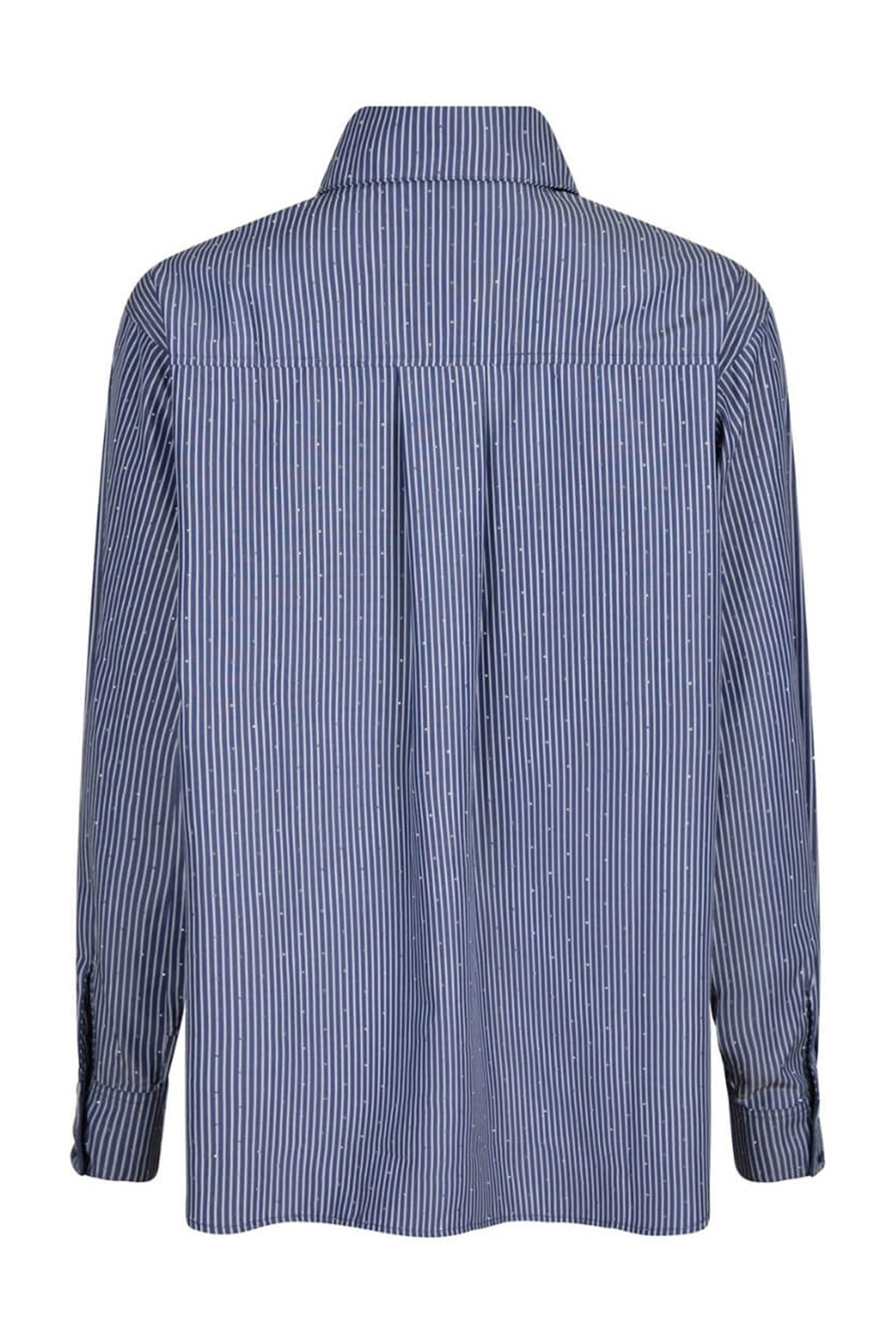 Dames blouse lange mouw blauw