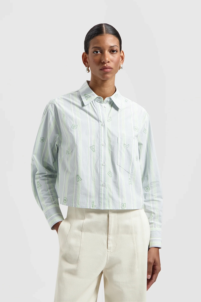 Dames blouse lange mouw groen