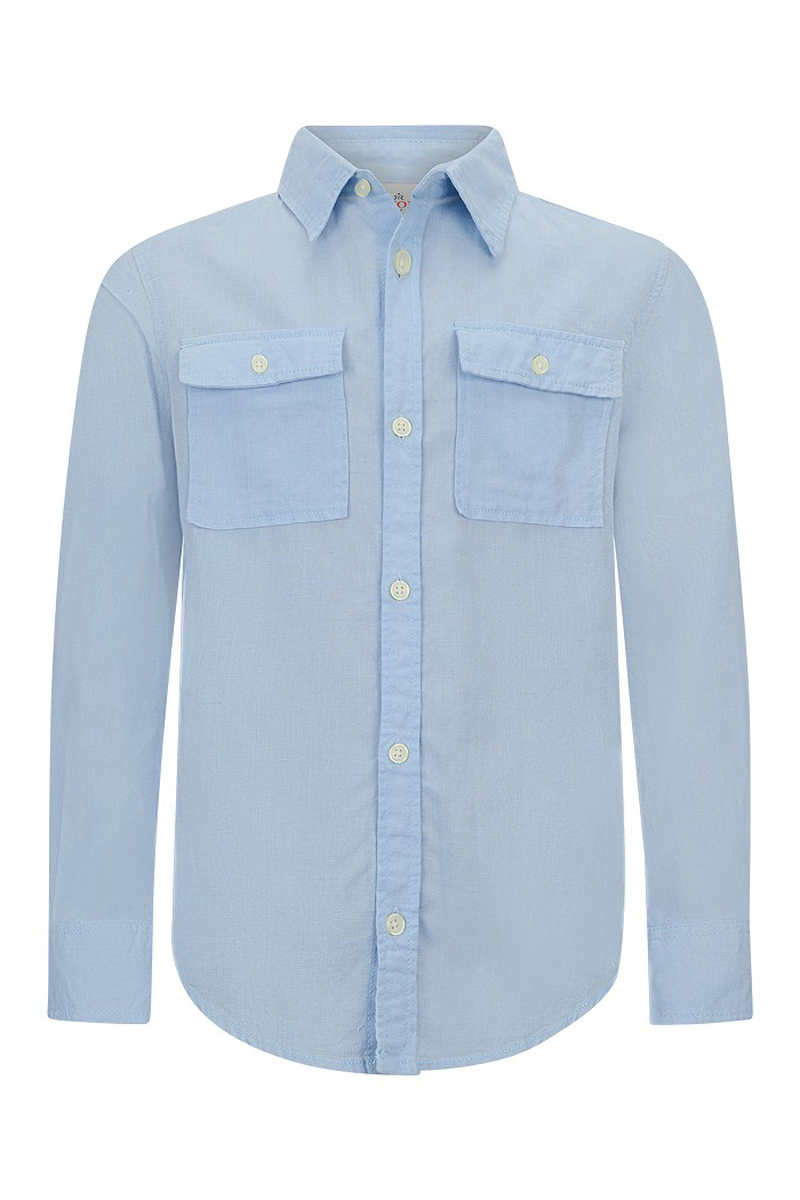 Jongens overhemd lange mouw blauw