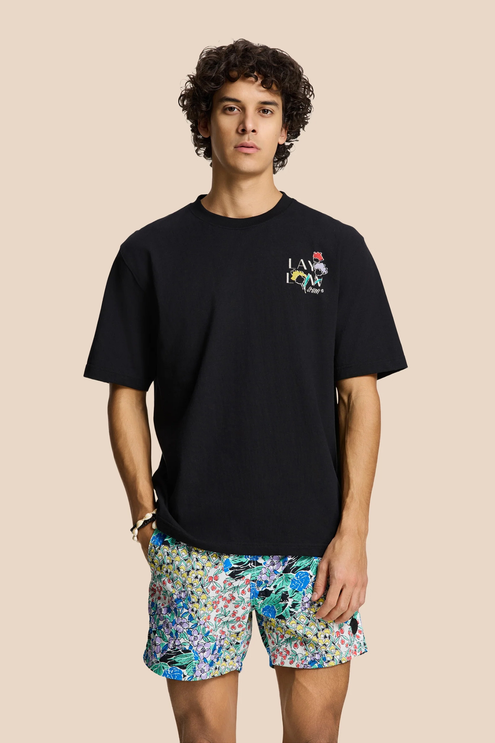 Casual heren t-shirt km zwart