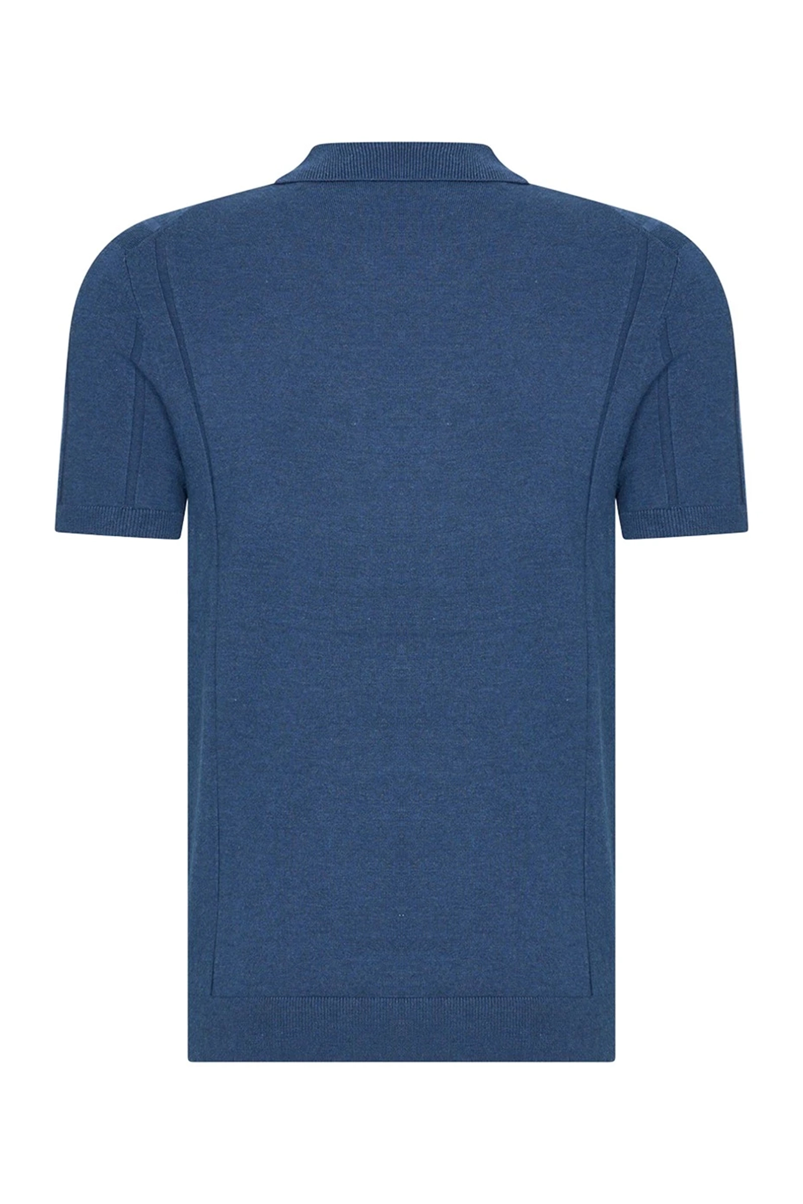 Heren polo korte mouw blauw