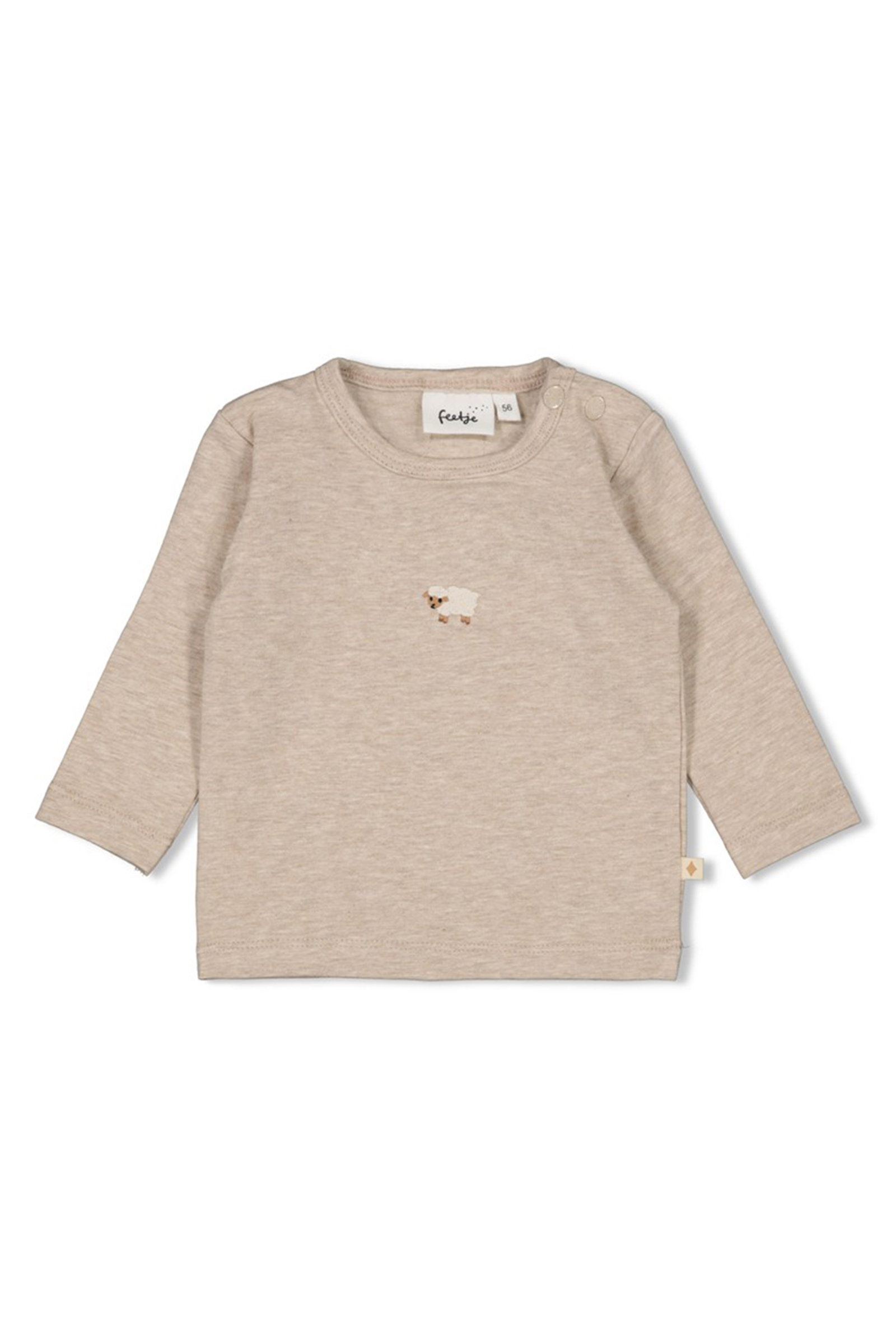 Baby t-shirt lange mouw bruin