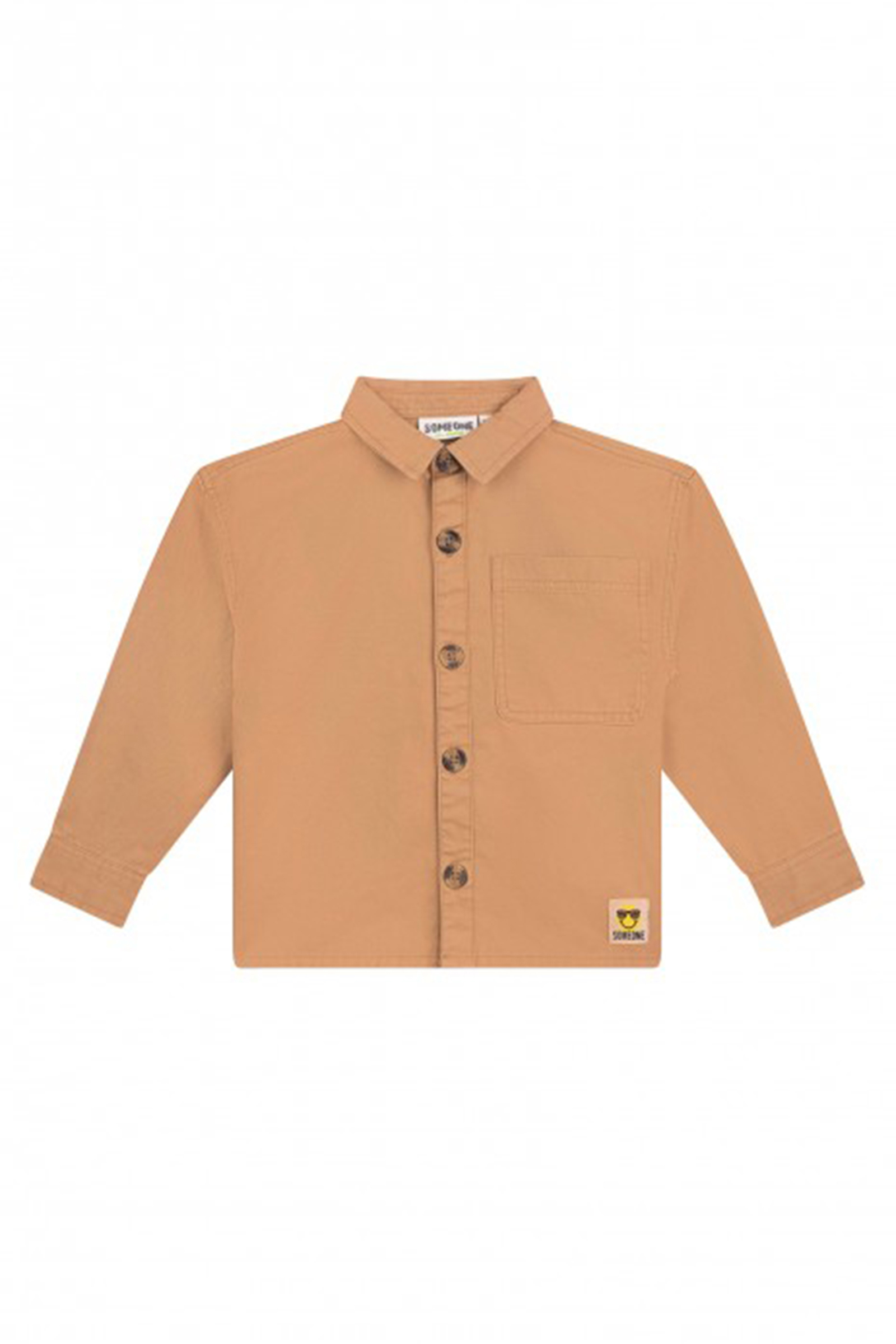 Jongens overhemd lange mouw bruin