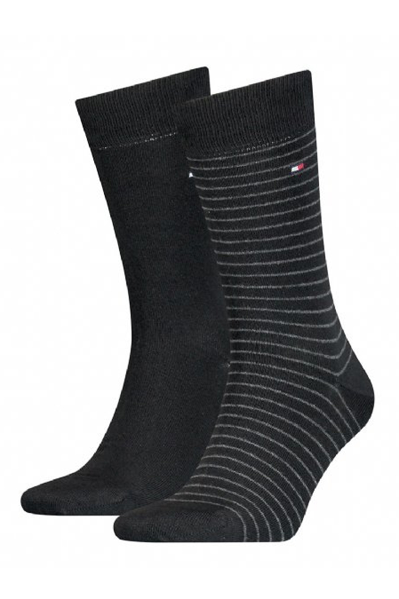 Tommy Hilfiger TH MEN SMALL STRIPE SOCK 2P Zwart-1 1