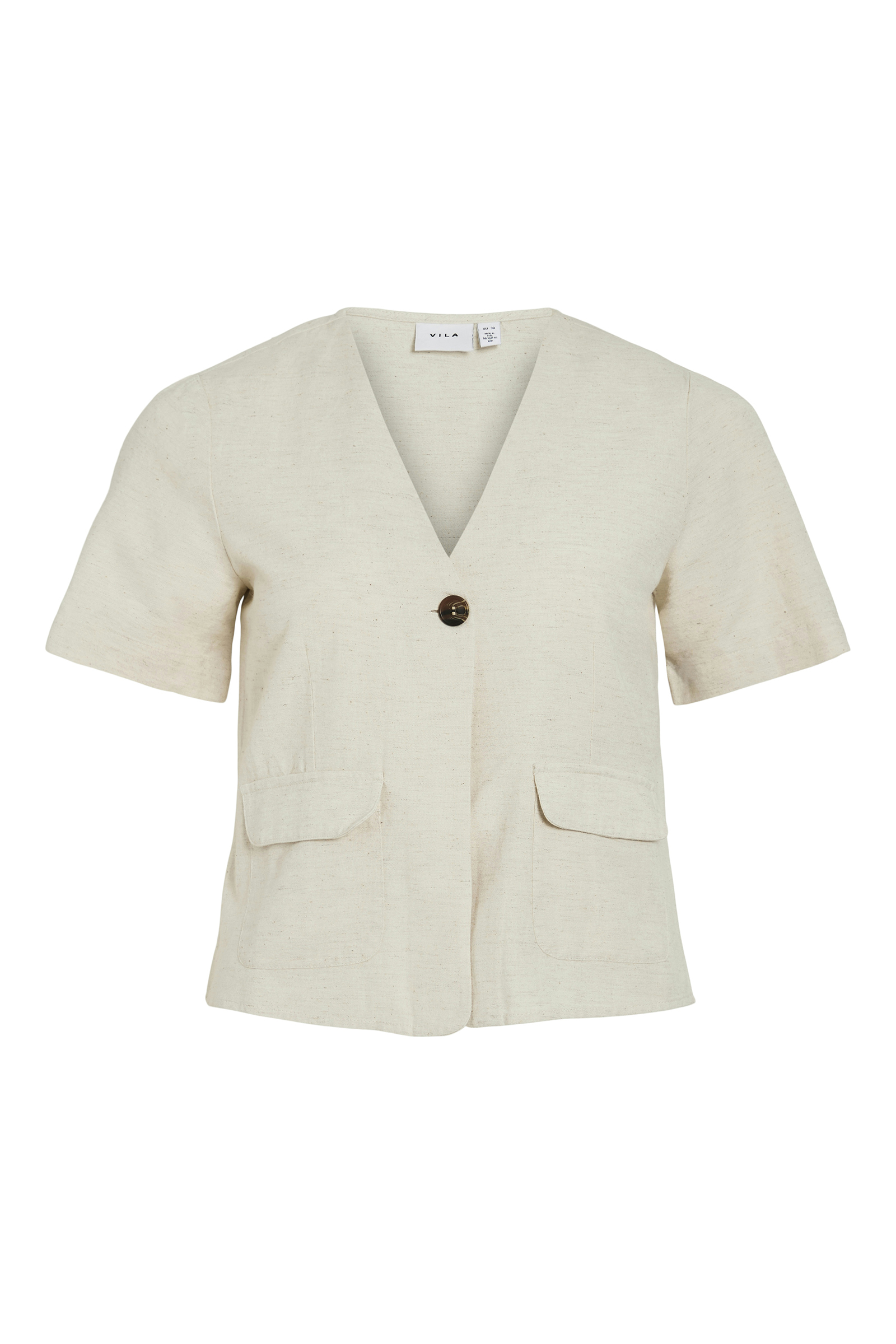 Dames blouse korte mouw bruin