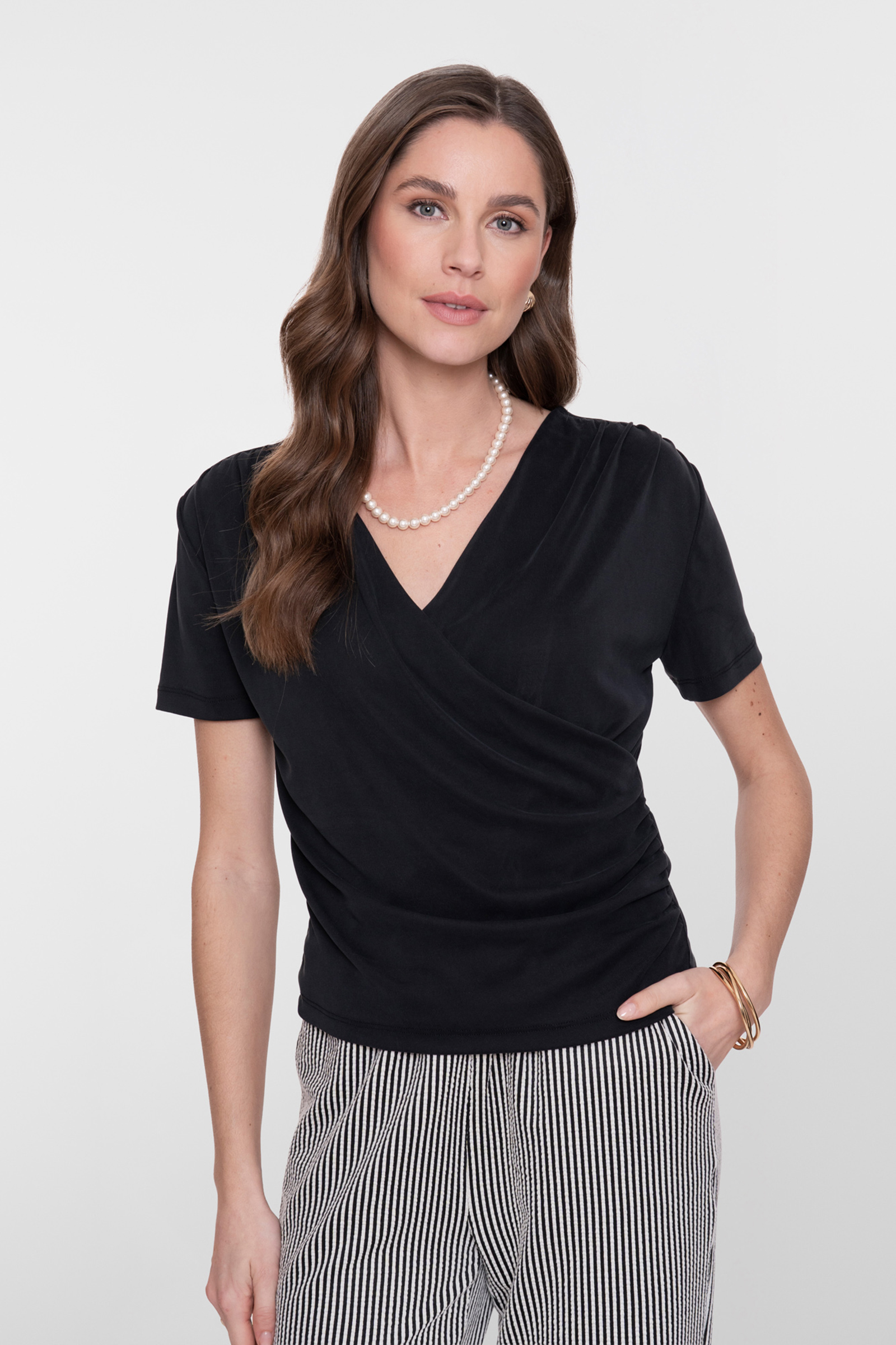 Dames t-shirt korte mouw zwart