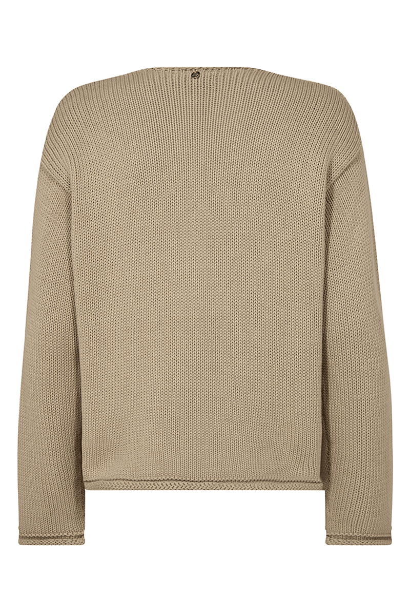 Mos Mosh MMBine LS V-neck Knit bruin/beige-1 2