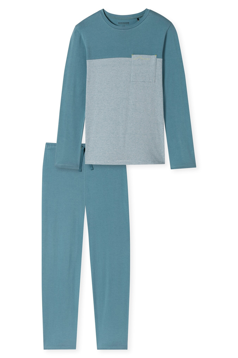 Nachtmode heren pyjama blauw