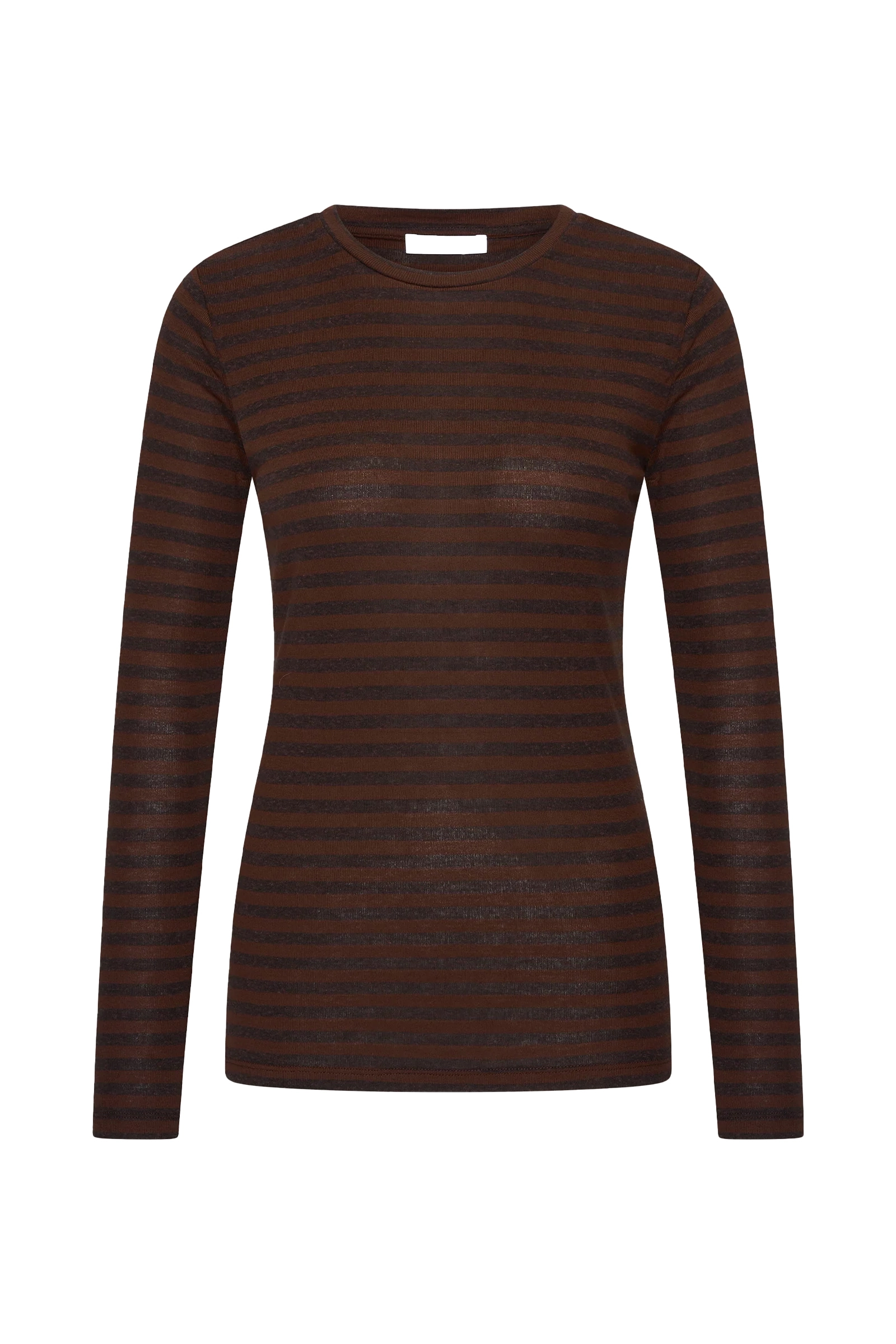 Dames t-shirt lange mouw bruin