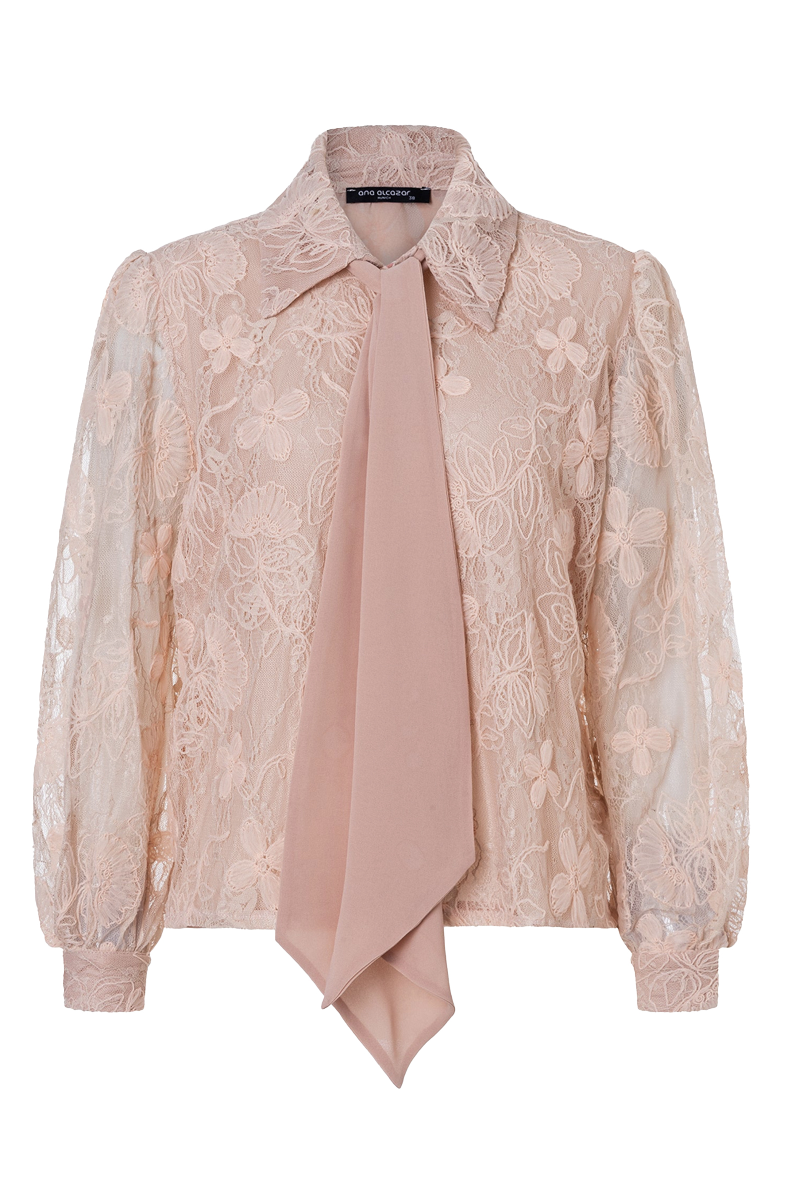 Dames blouse lange mouw rose