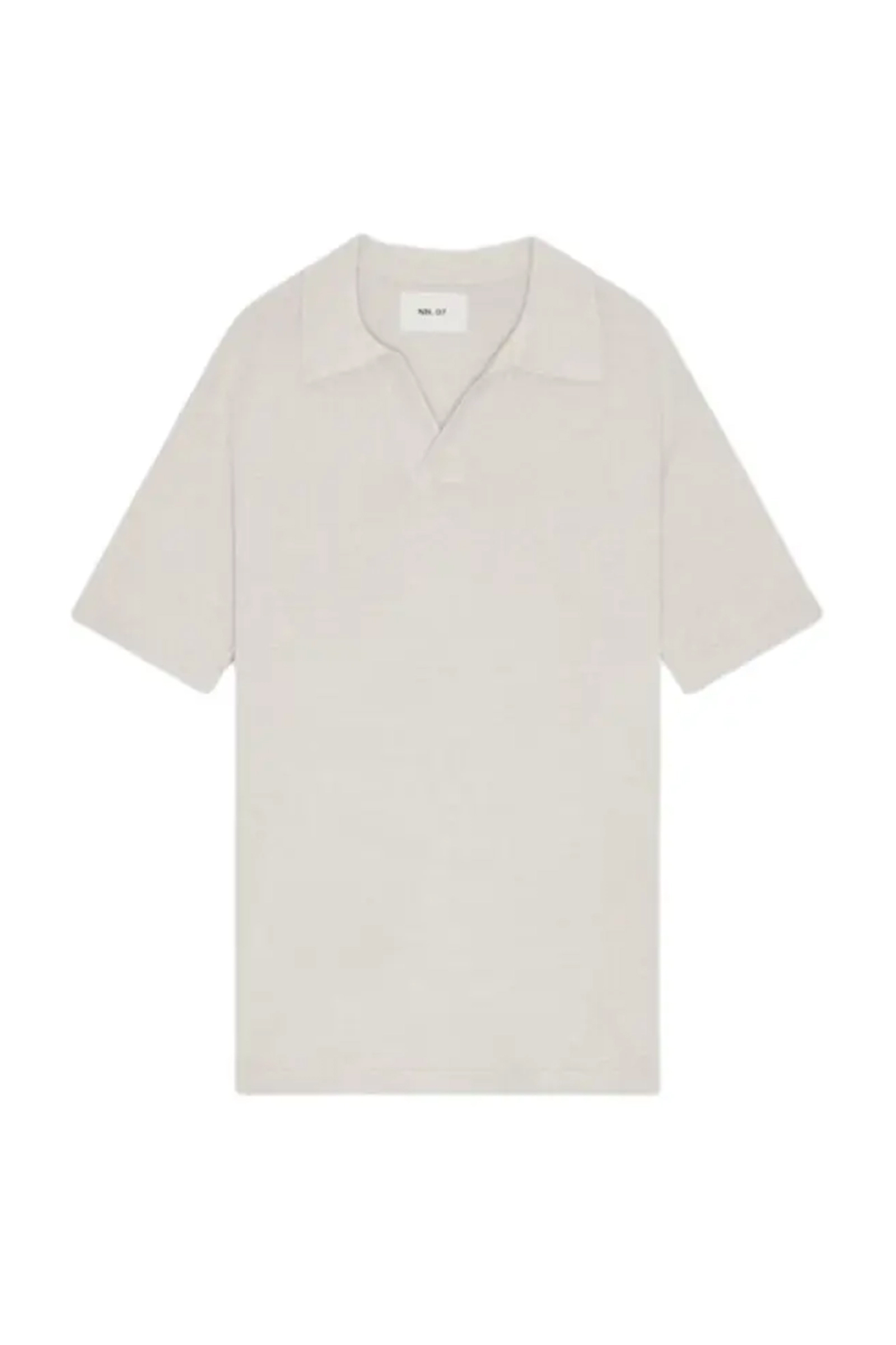 Heren polo korte mouw ecru