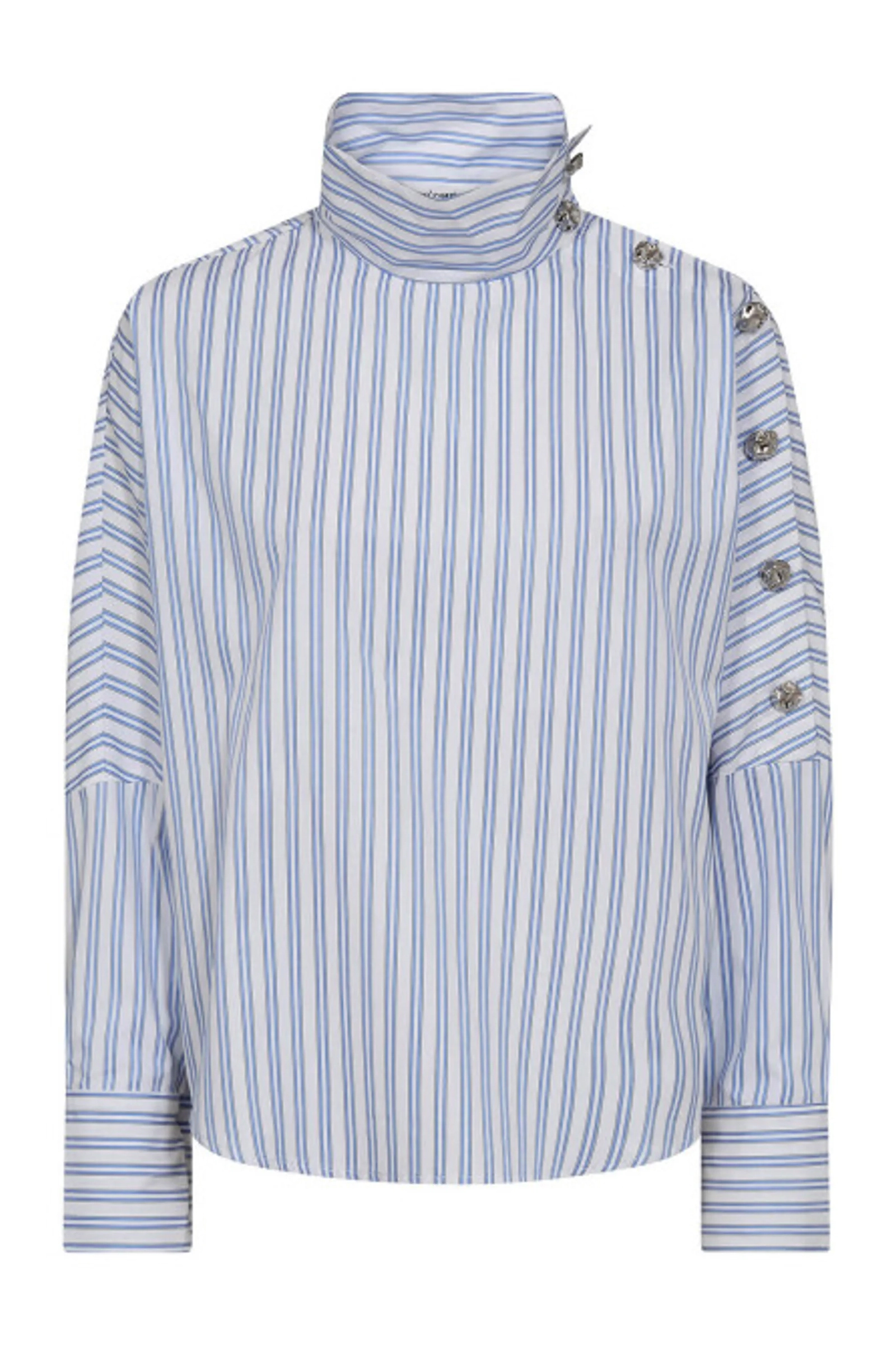 Dames blouse lange mouw blauw