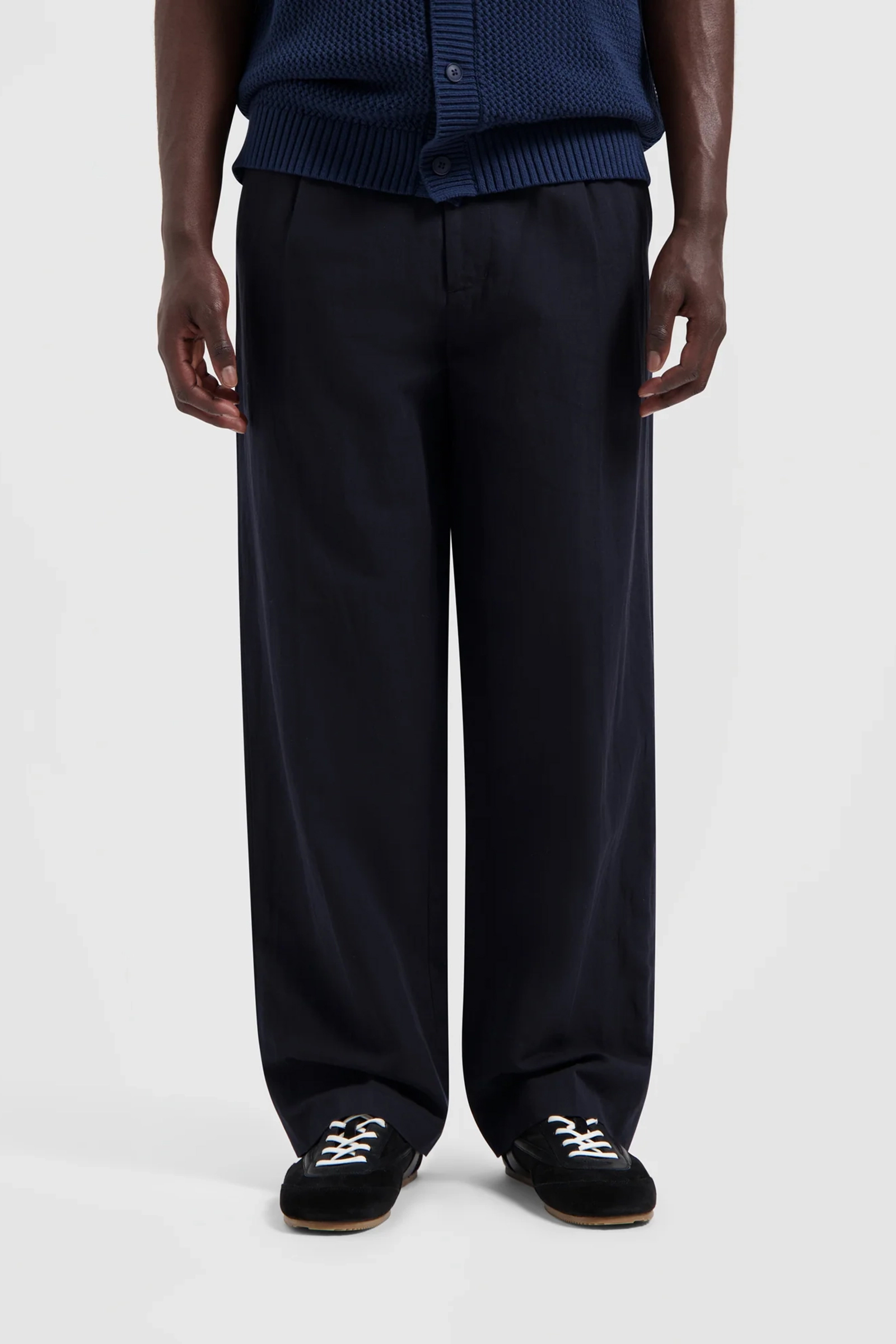 Olaf Hussein COTTON LINEN TROUSERS Blauw 2