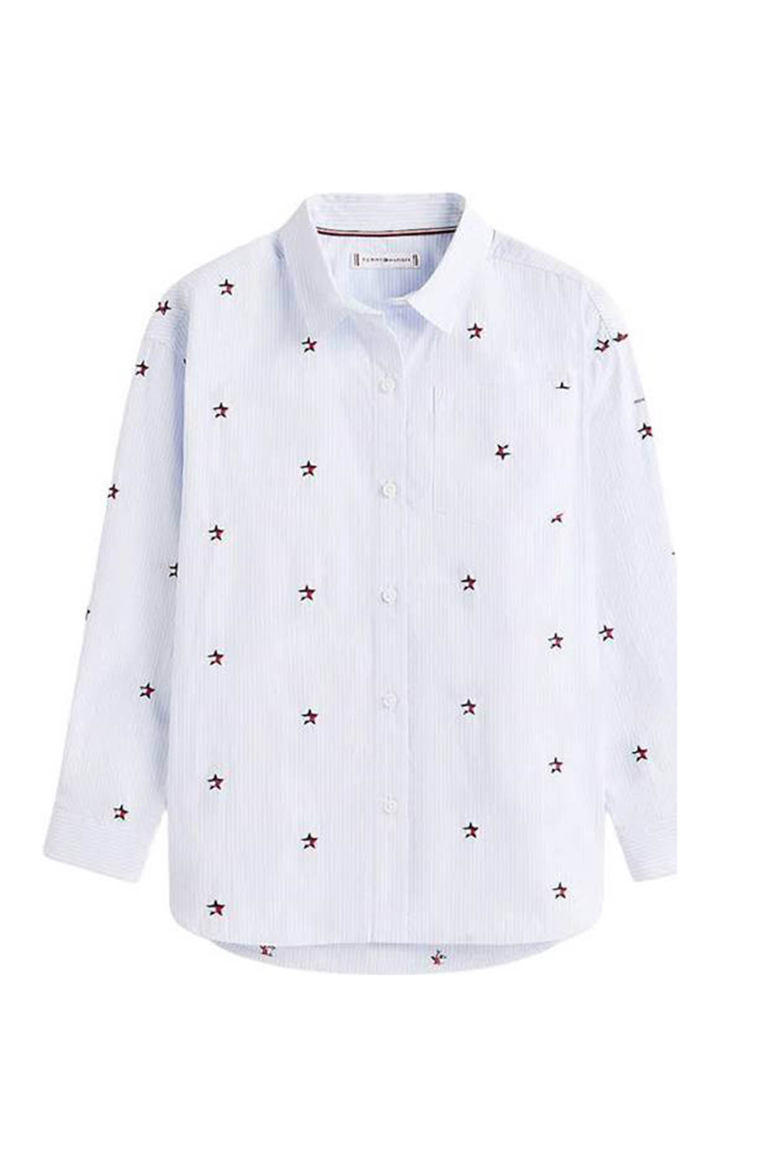Meisjes blouse lange mouw blauw