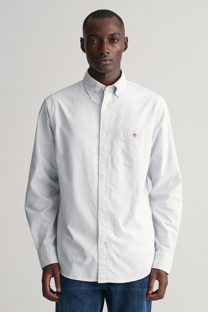 Heren overhemd lm casual blauw