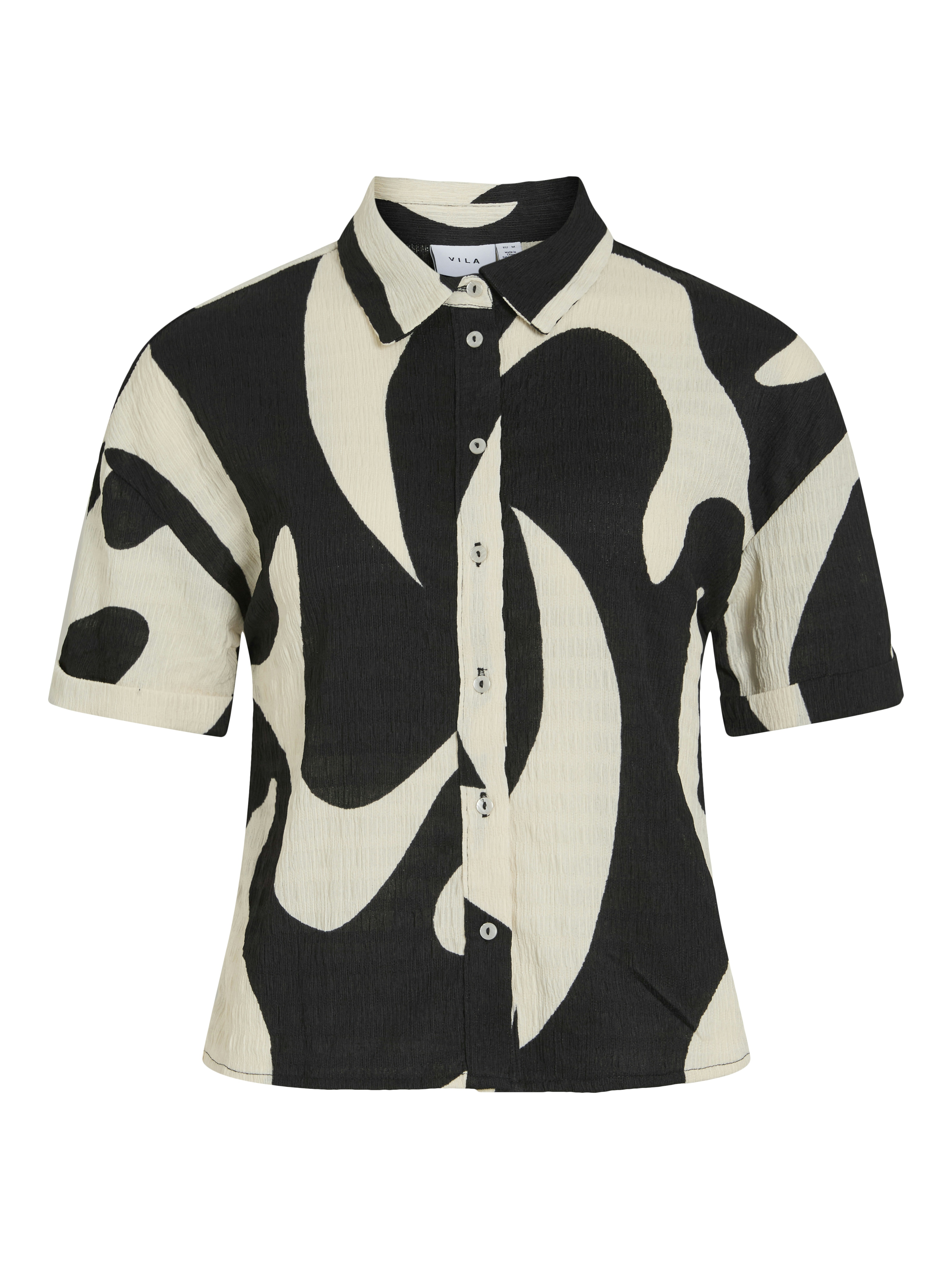 Dames blouse korte mouw zwart